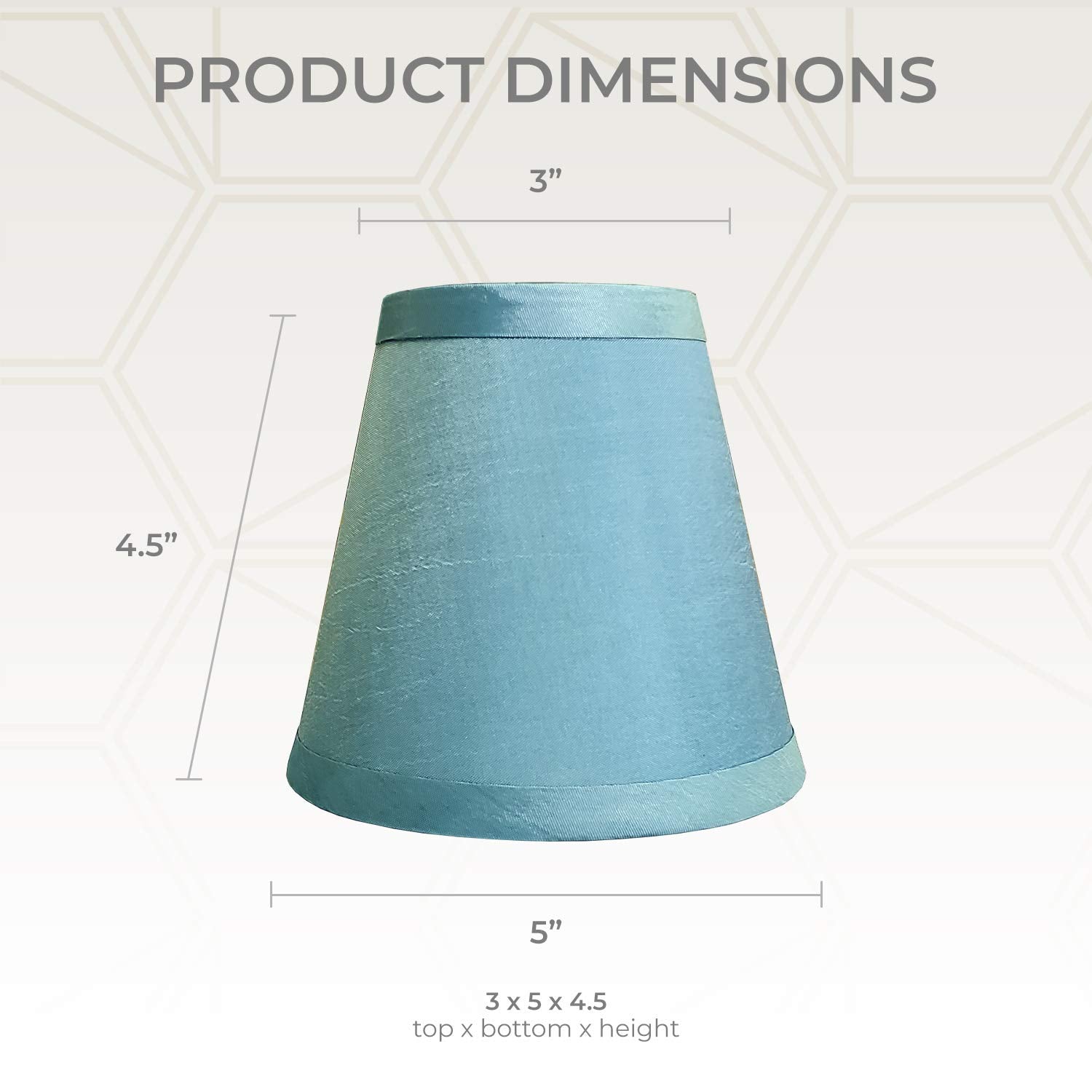 Royal Designs Clip On Empire Chandelier Lamp Shade, 3in x 5in x 4.5in, Silk, Blue, Set of 6, Model CS-1006-5BLU