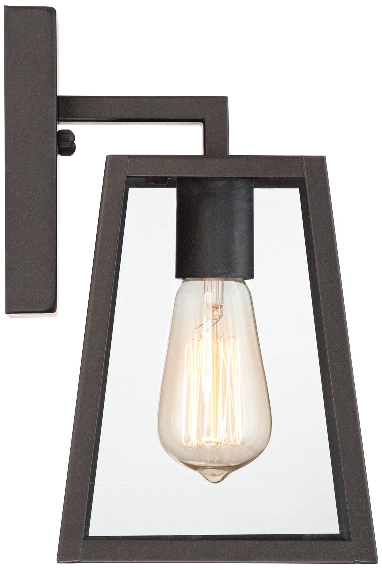 John Timberland Outdoor Wall Lights Set of 2, Tapering Black, Clear Glass, 10 3/4in, Model KS656P3