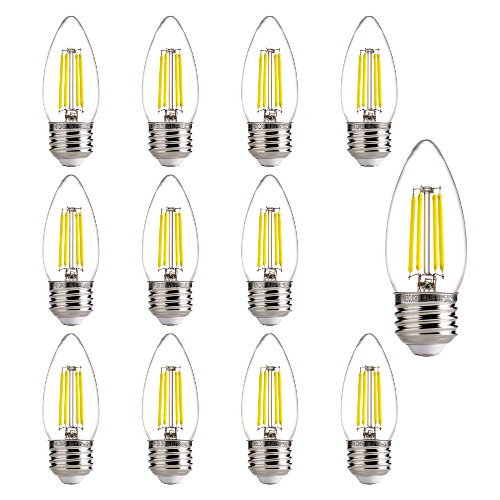 Alampever 60W Dimmable B11 Led Candelabra Light Bulbs, 5000K Daylight,