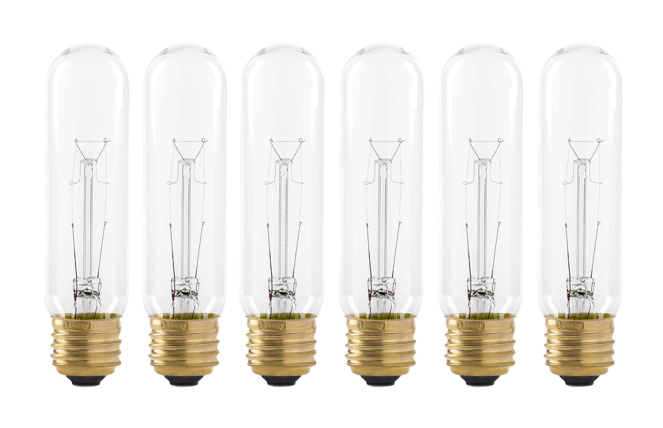 Xtricity 40 Watt T10 Clear Tubular Incandescent Light Bulb, Showcase Lamp, 2700K Soft White, E26 Medium Base, 280 Lumens, 120V, 