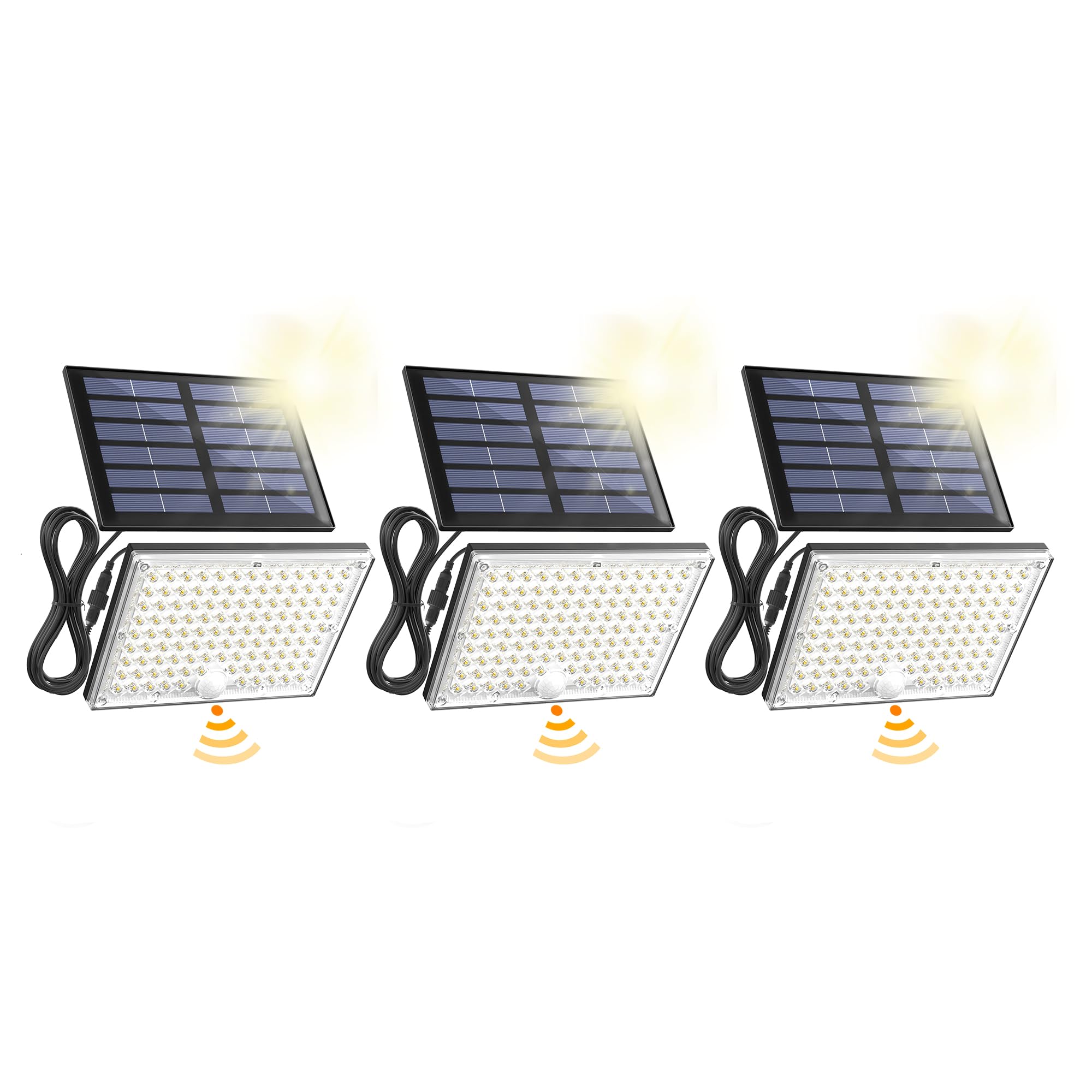 SUPERDANNY Solar Outdoor Lights, 113 LEDs, Motion Sensor, IP65 Waterproof, 3 Pack, Black, Model SD0523040-2MUCL-US-TEST