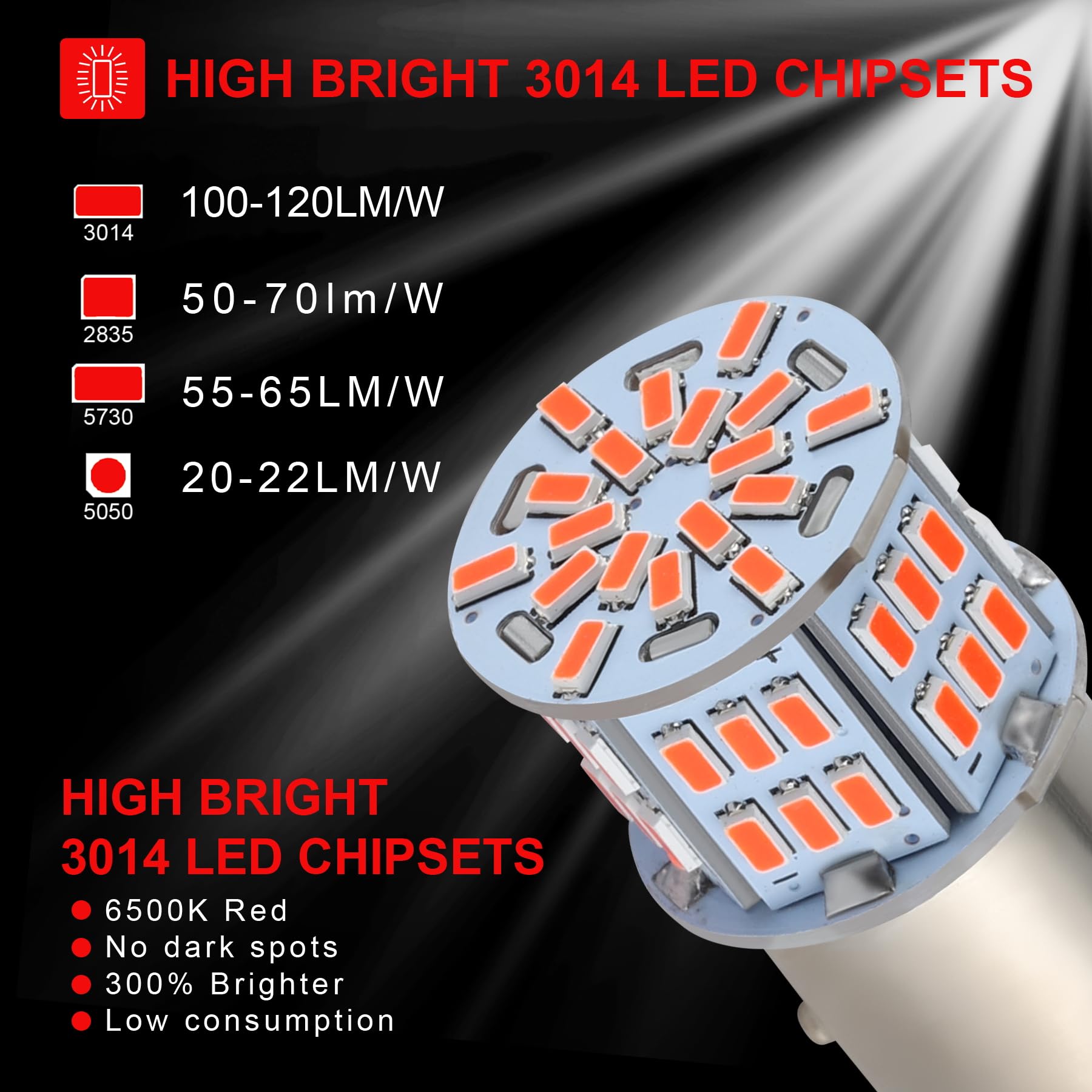 Ifunyled 4Pcs 1157 Led Bulb Brake Tail Light 12V-24V Super Bright 2357 2057 7528 Bay15D Led Replacement Light Kit Set For Car Ta