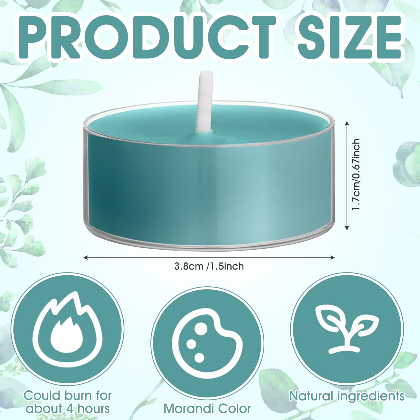 Conelist 24 Pack Colored Scented Tealight Candles, Small, Morandi Color, Wax, Model: Conelist-tues0402c