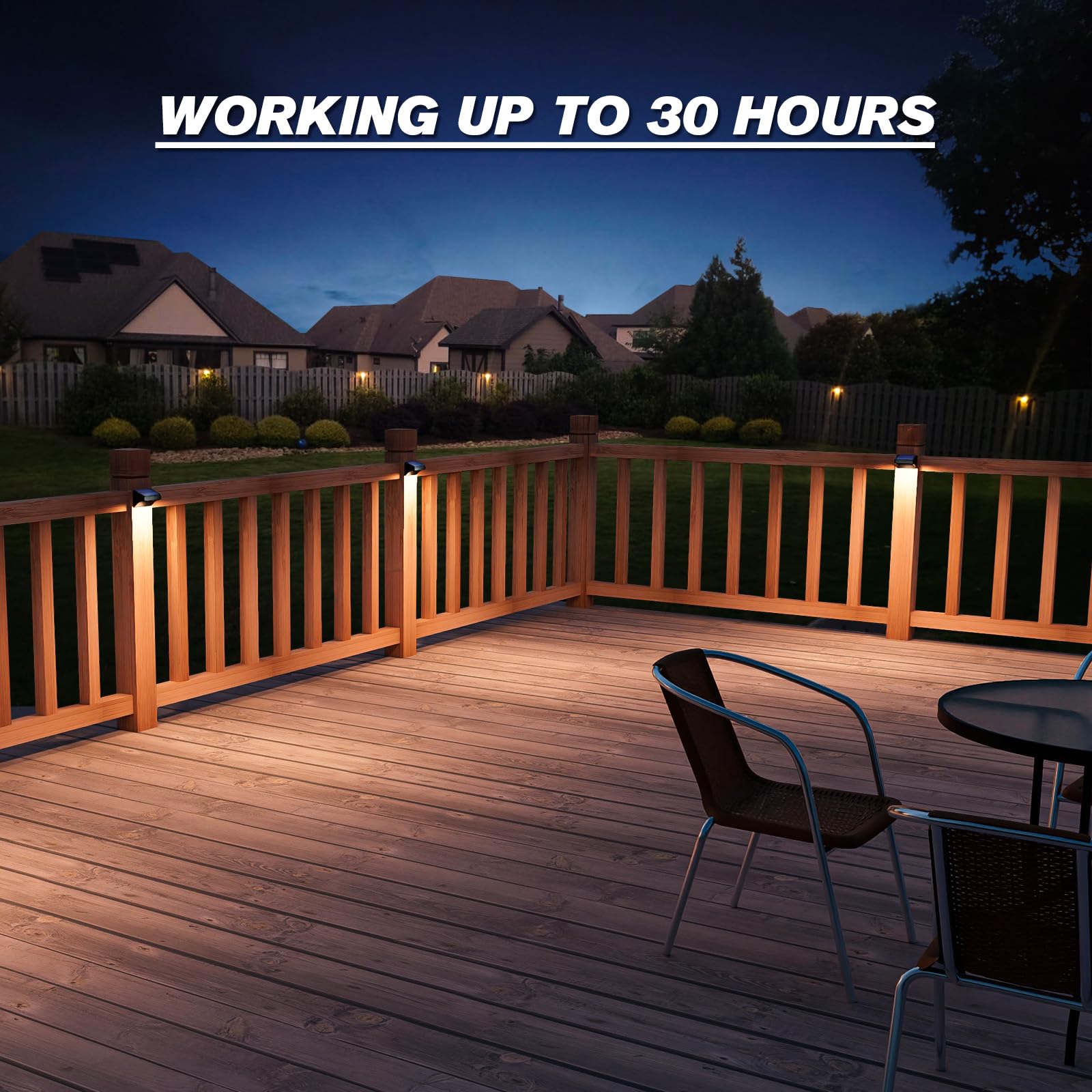 Aulanto Solar Fence Lights 12 Pack - IP67 Waterproof, Warm White & RGB, Durable ABS Material for Outdoor Use