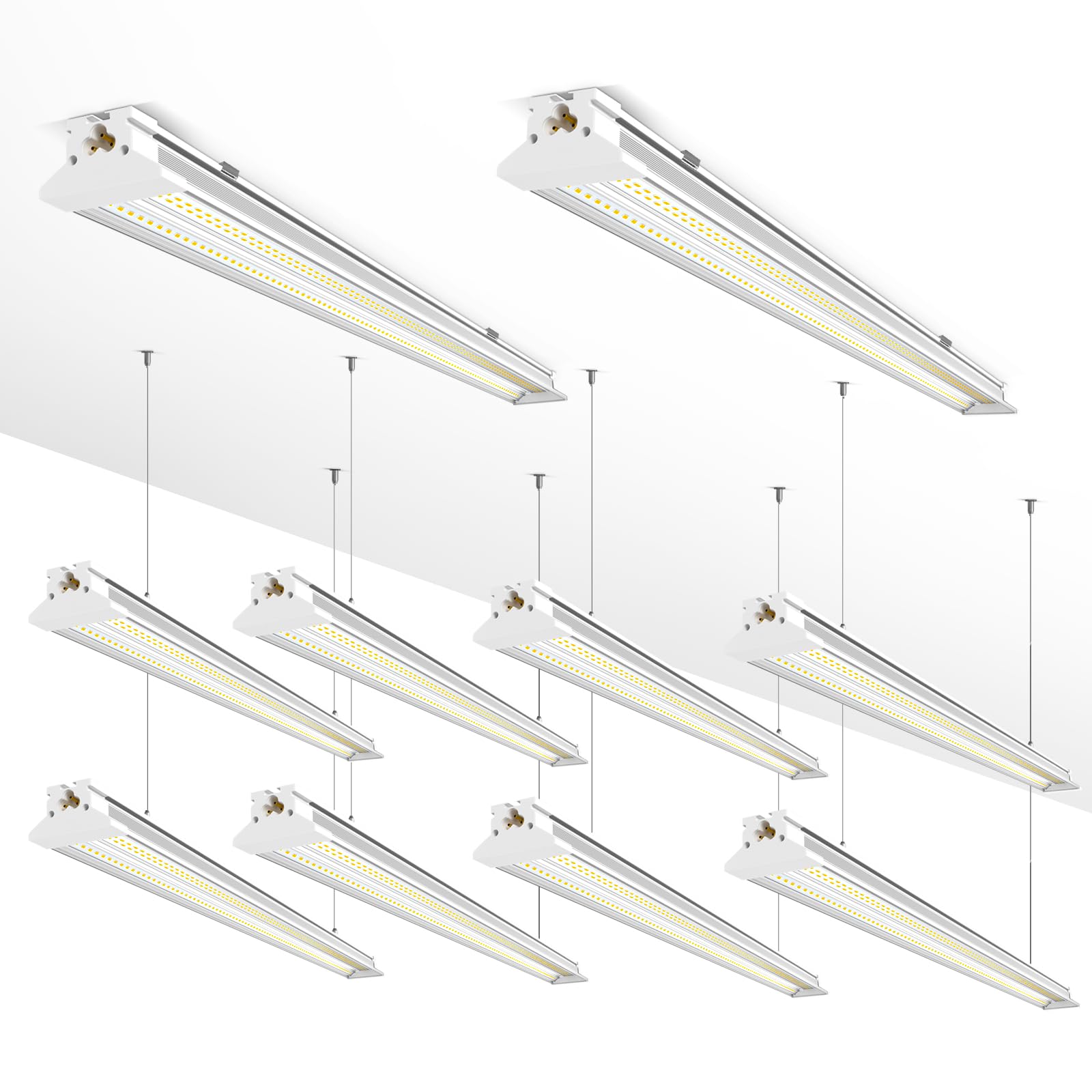 ELEKICO Led Shop Lights 8ft, New Upgrade Hanging/Surface Mount 5000k 20000lm 120w 8' Led Shop Lights, Super Bright Linkable 8ft 
