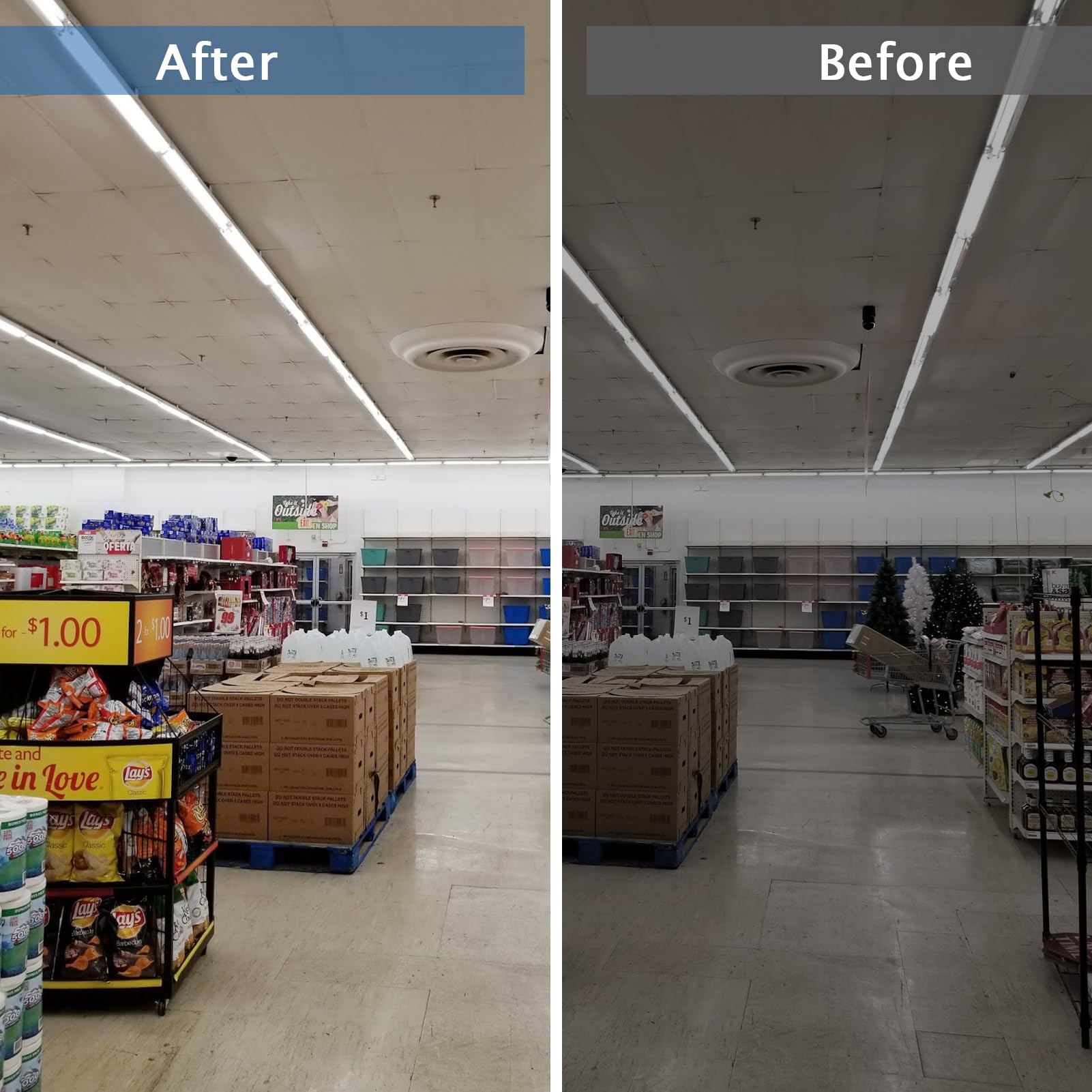 Reisener 4FT LED Light Bulbs, 24W, 3120 Lumen, 6500K Bright White, T8 T10 T12 Fluorescent Replacement, Clear Cover