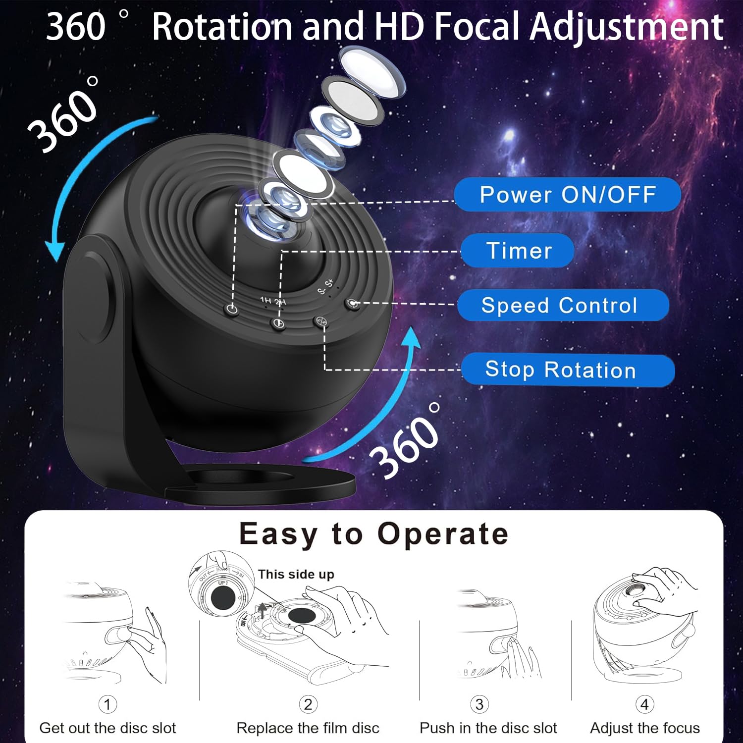 [Pro 2025] Planetarium Projector with Brighter Wider Projection, 13 in 1 Star Projector Galaxy Light with Starry Night Sky Space