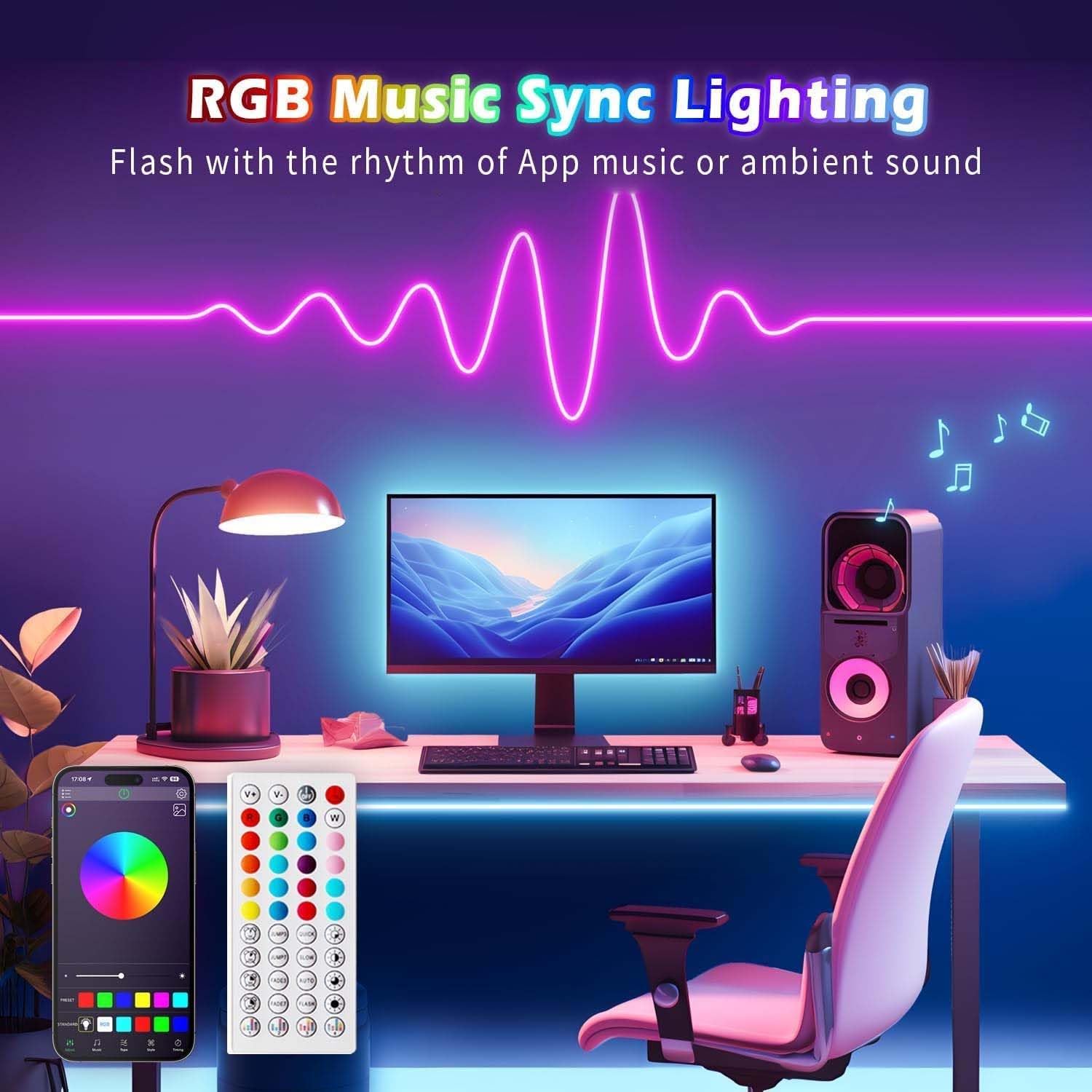 L8Star Neon Strip Lights, 32.8Ft/10M Led Neon Rope Lights With Remote App Control Ip65 Waterproof Flexible Neon Led Strip Lights