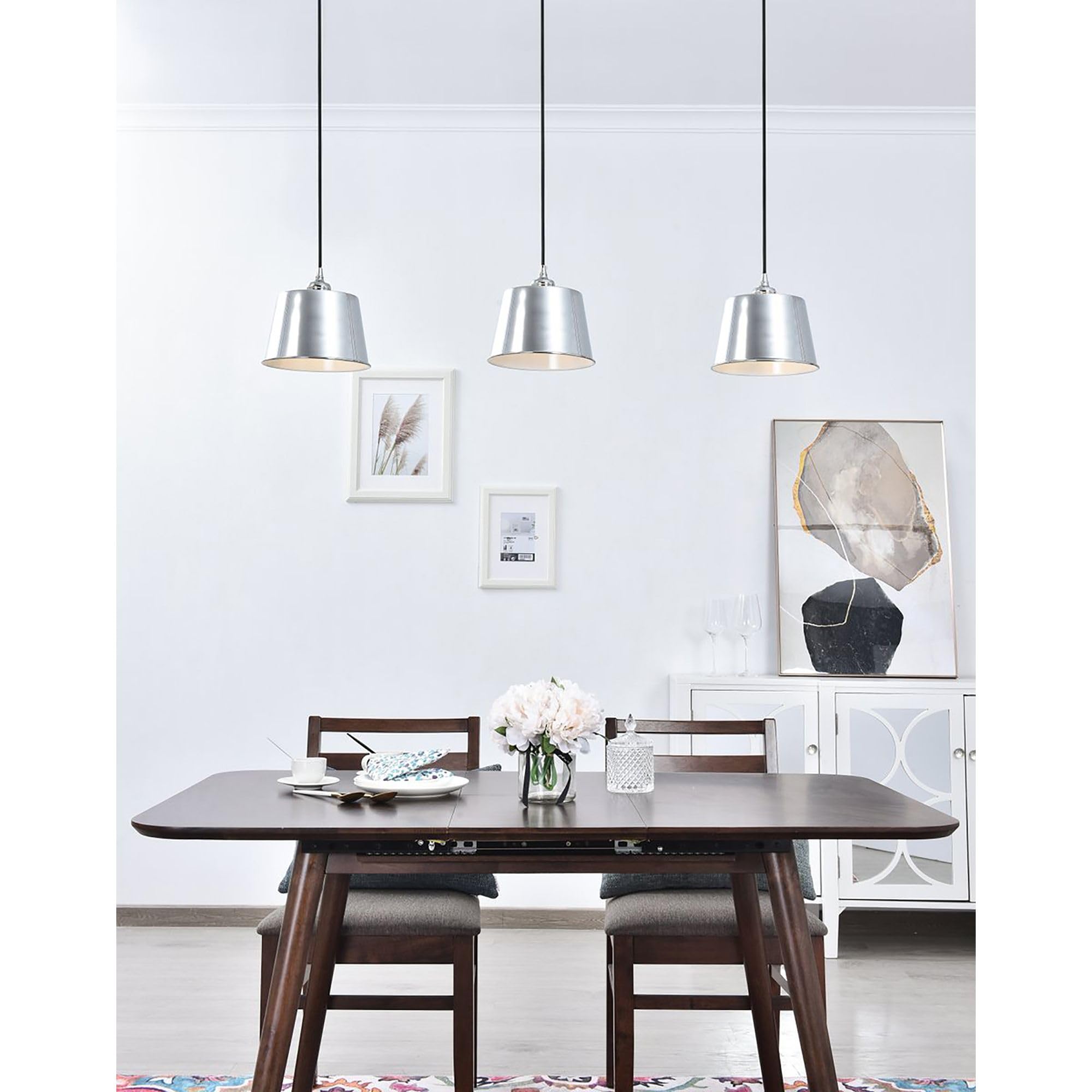 Elegant Lighting Living District Indoor Modern Home Decorative Bright Ceiling NOTA 3 Light Chrome Pendant