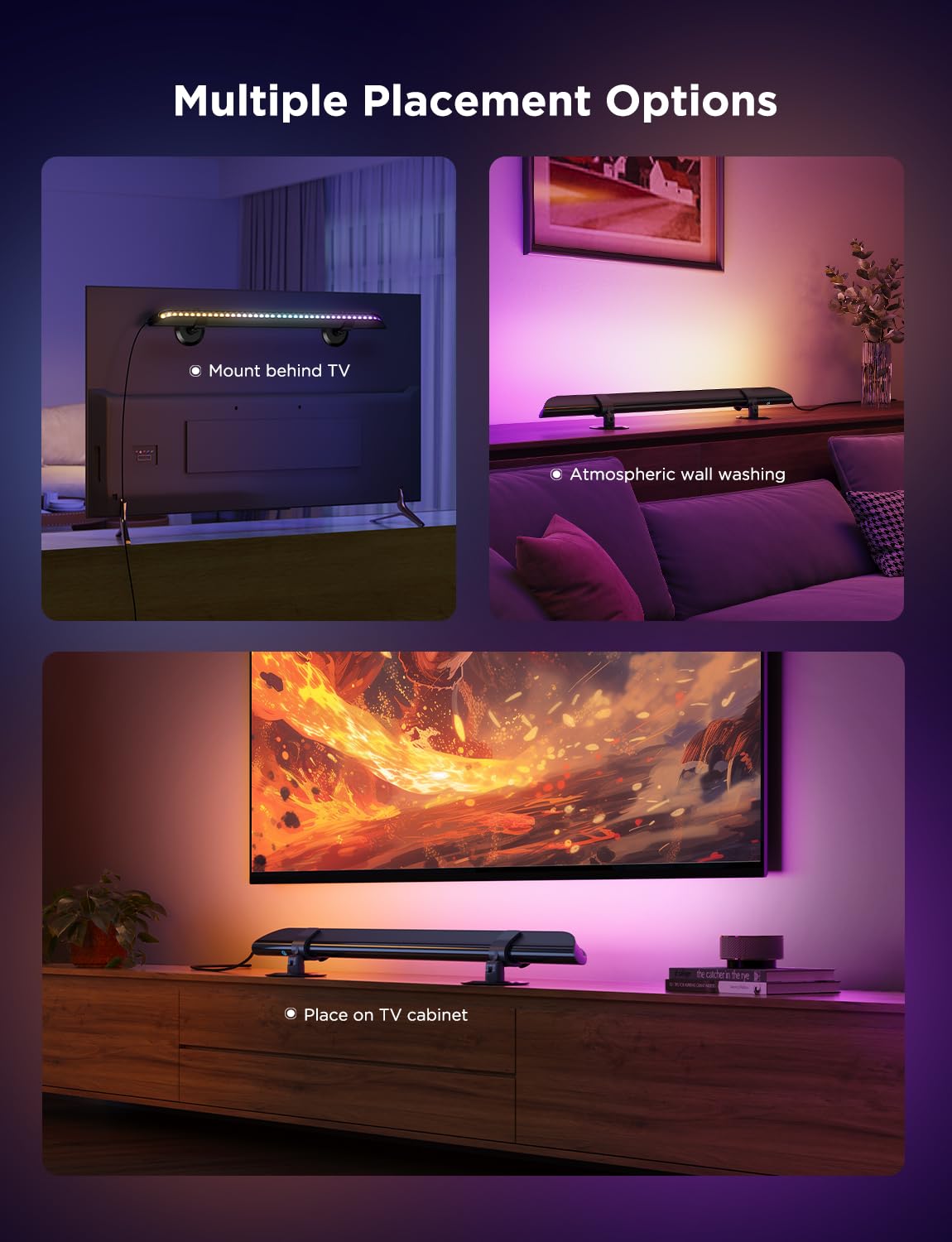 Govee Upgraded 31 Inch Led Light Bar With Scene And Music Modes, Rgbic Wifi Light With Multiple Placement Options Suitable For 5