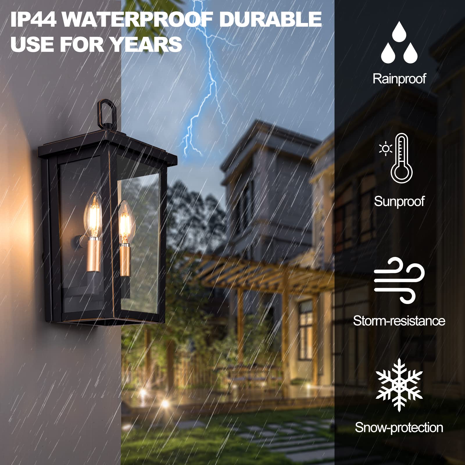 Danbee Outdoor Light Fixture,Oil Rubbed Bronze Wall Sconce,Wall Mount Porch Lights With Anti-Rust Waterproof Outdoor Wall Lantern For Lighting Exterior Garage Doorways Porches Patios