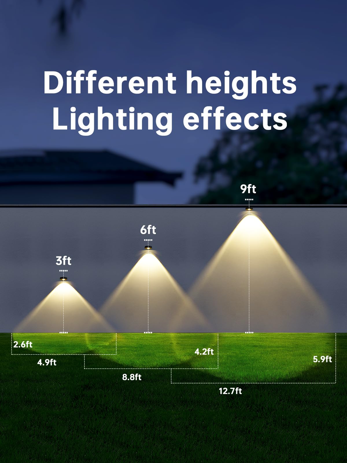 Mrzxy Solar Wall Lights - Waterproof LED Down Light, Warm White, 4 Pack, Model BY04 for Outdoor, Garage, Fence, Landscape Lighting