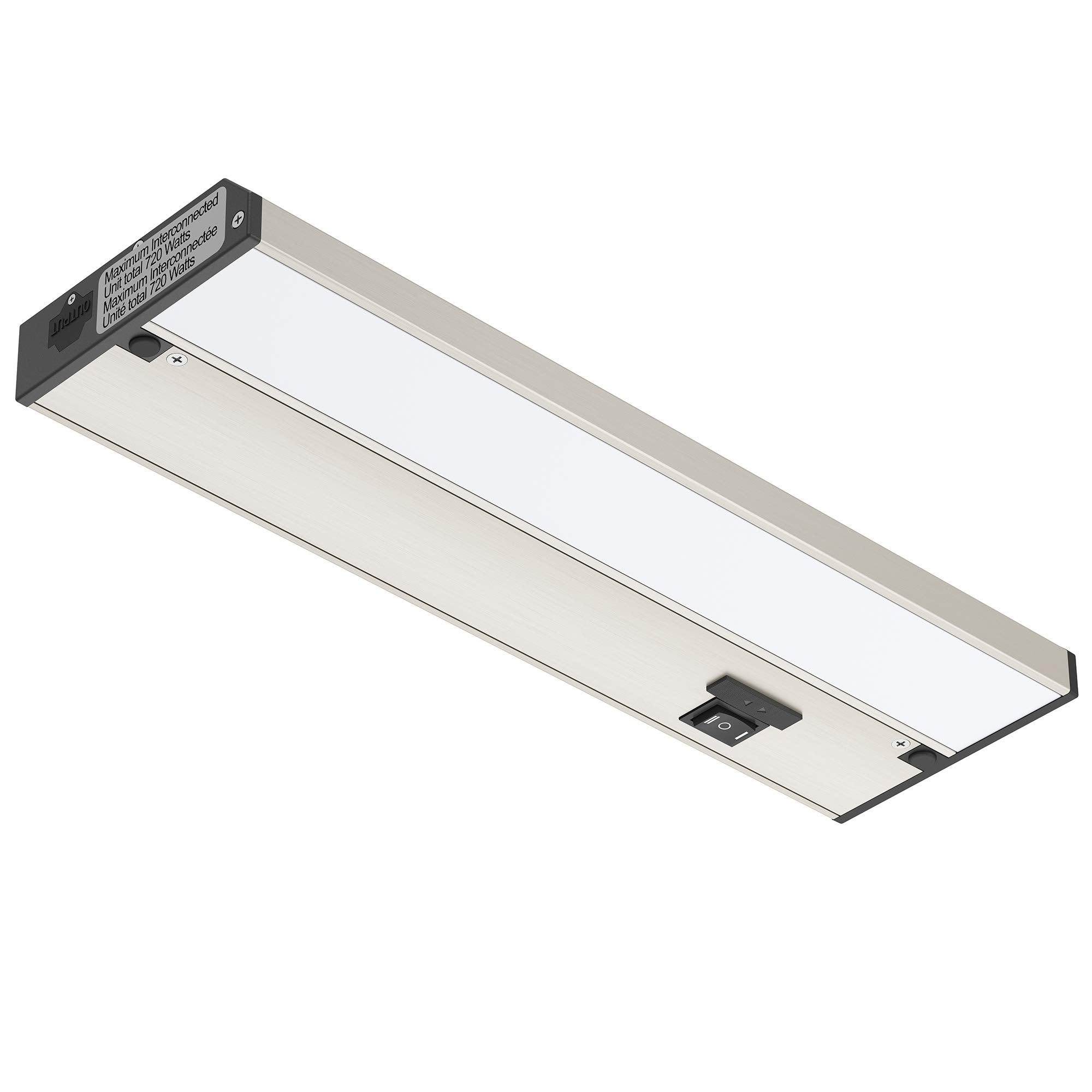 GETINLIGHT LED Under Cabinet Lighting, Dimmable, 12-inch, Brushed Nickel, Warm White (2700K), Soft White (3000K), Bright White (4000K),