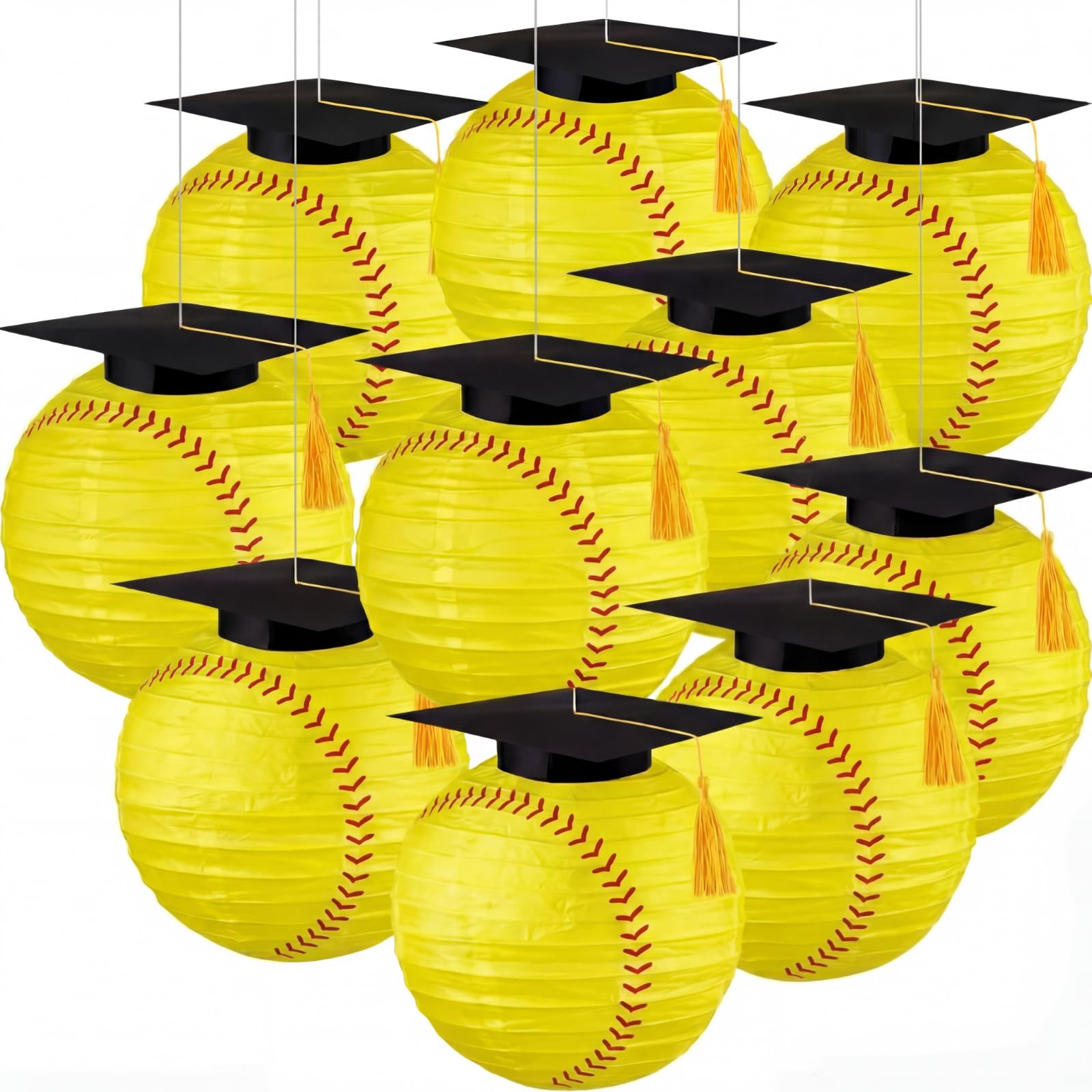 VIHOSE 12 Pack Senior Night Party Decoration 2026 Senior Baseball Softball Graduation Decoration Paper Lantern with Graduation C