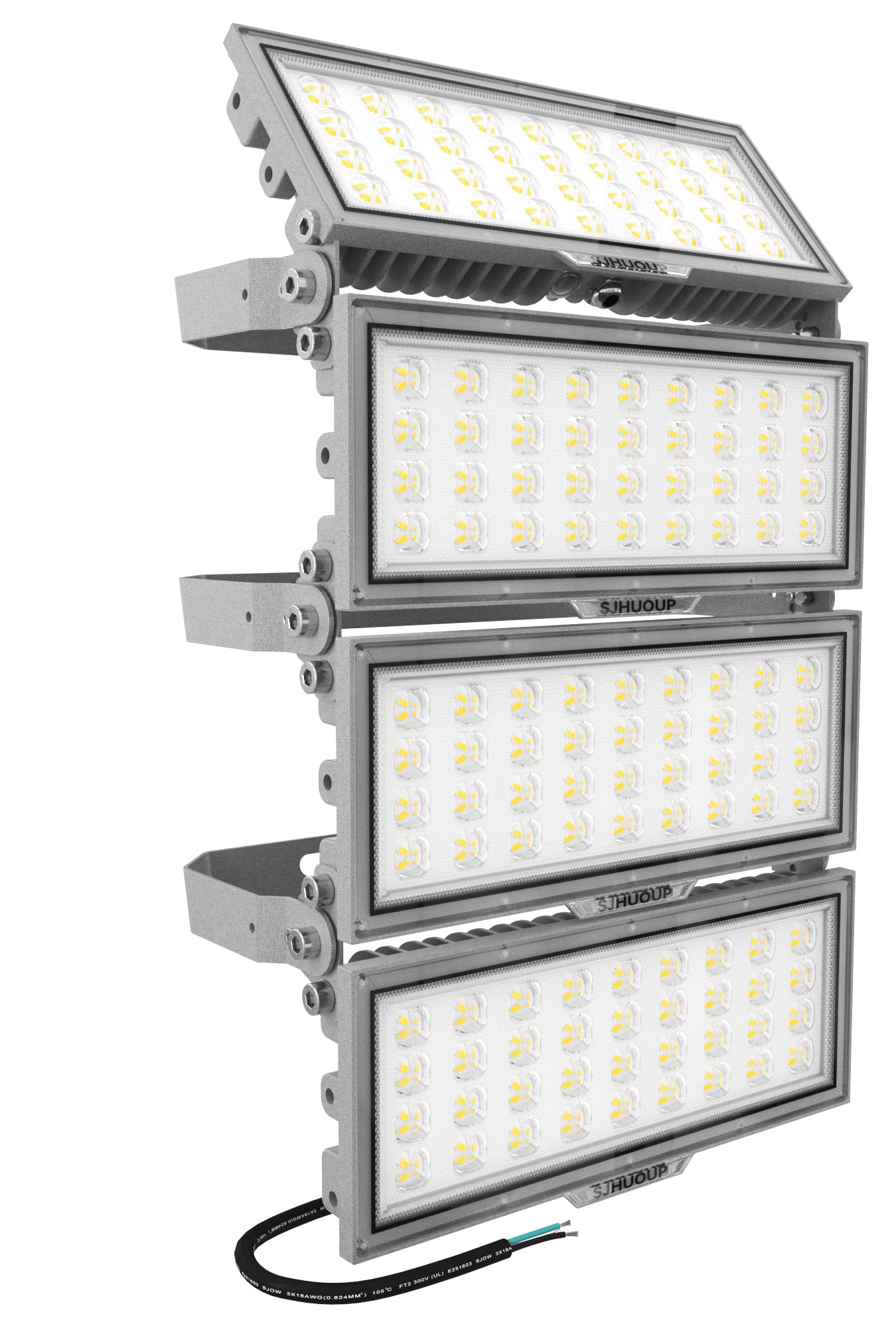 SJHUOUP 400W LED Stadium Lights 52000Lumen 6500K Super Bright LED Flood Light Outdoor Surge 6KV IP67 Waterproof Adjustable Lighting Angle for Stadium Arena