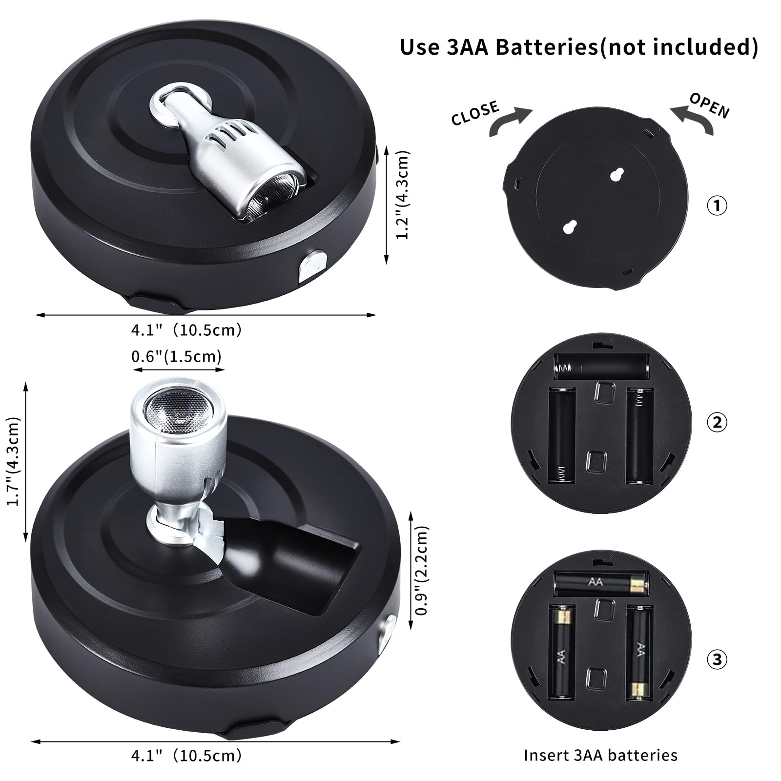 Hofuy Wireless Led Spotlight Battery Powered Picture Lights, Rgb Spot Lights Indoor, Dimmable Puck Lights With Remote, Stick On