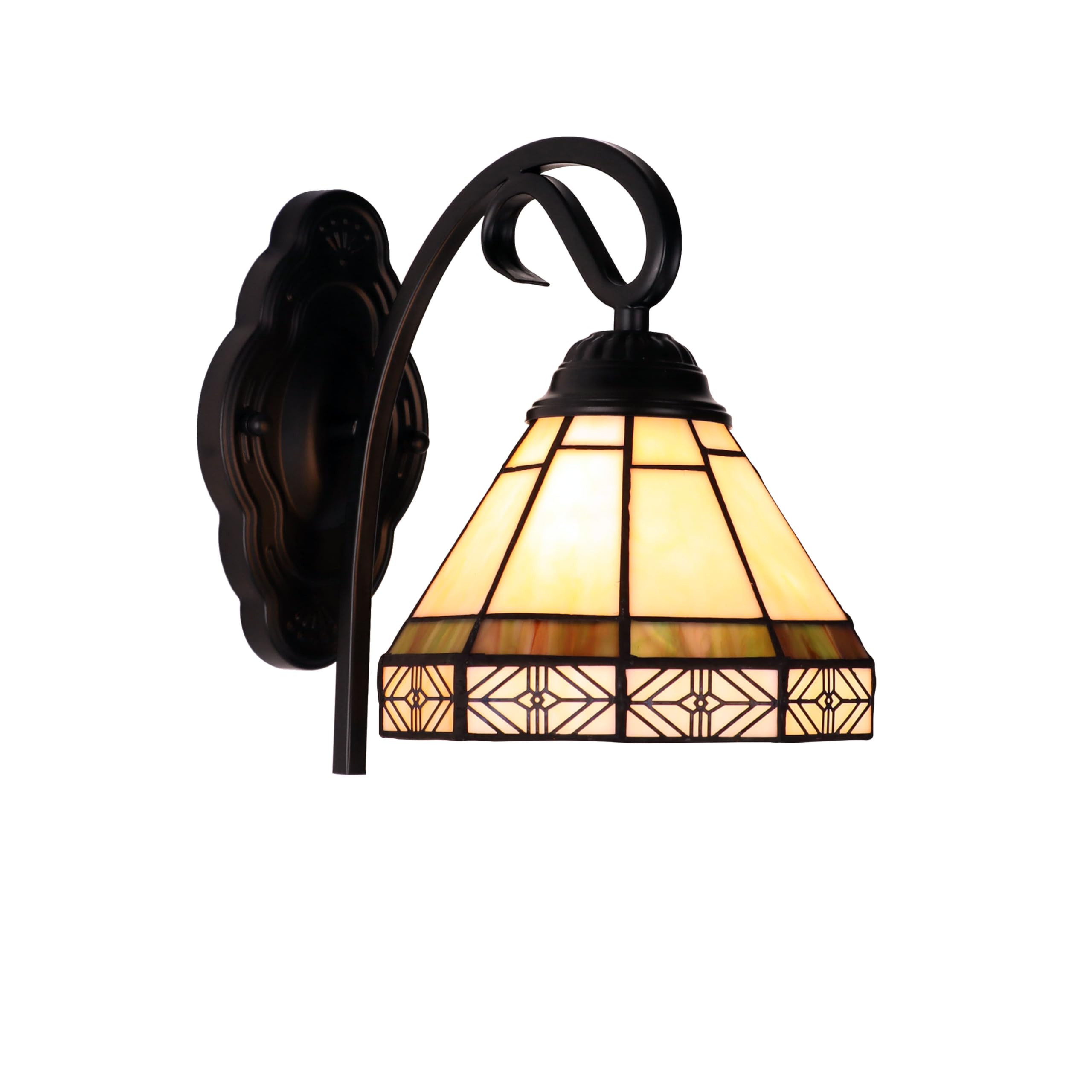 Chloe Lighting Wall Sconce, Belle Mission-Style, 1-Light, Blackish Bronze Finish, 7in Shade, Multicolor, Model CH3T315MI07-WS1