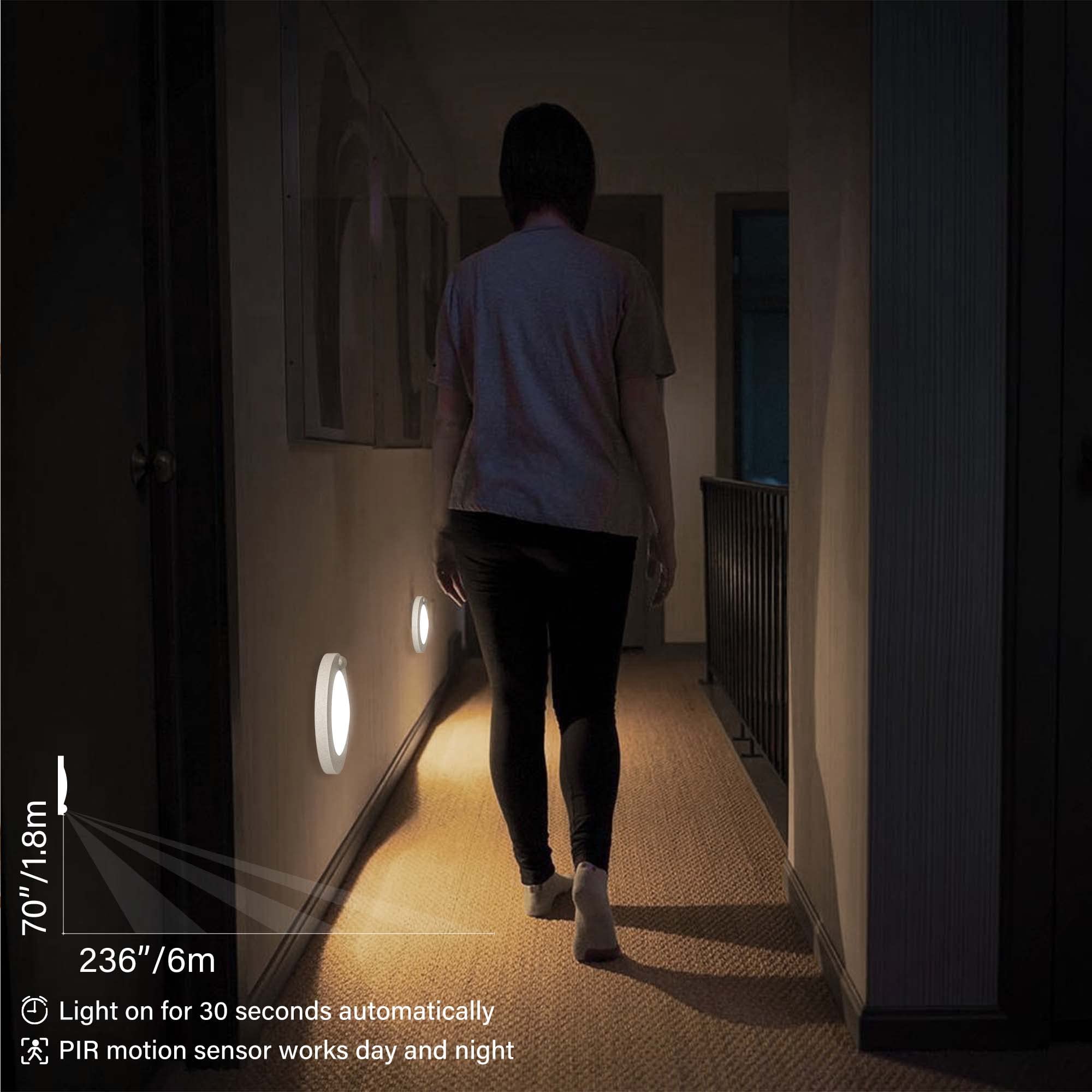 ZAGO 6" LED Closet Light with PIR Motion Sensor, 15W, 1100 Lumens, 3000K Warm White, ETL Certified, 2 Pack