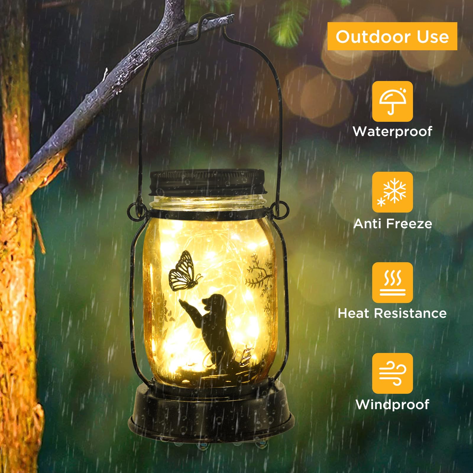 Kyoryuger Dog Solar Lanterns Retriever Dog Solar Lights Golden Retriever Gifts For Women Men Dog Lovers Gifts Decorative Hanging