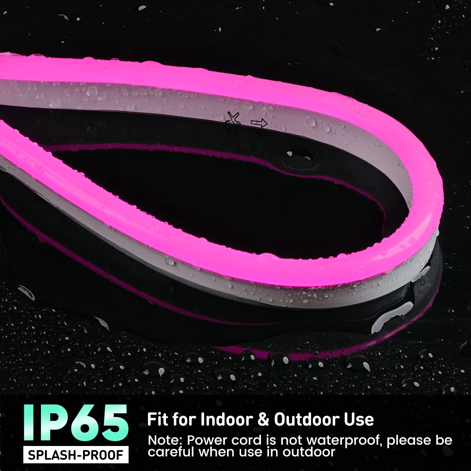 Gzbtech Flexible Led Neon Rope Lights 33Ft Ac 110-120V Waterproof Strip Light  120 Leds/M Cuttable Connectable Neon Lighting For Indoor Outdoor Home Decor/Commercial Building Use-Pink 10M