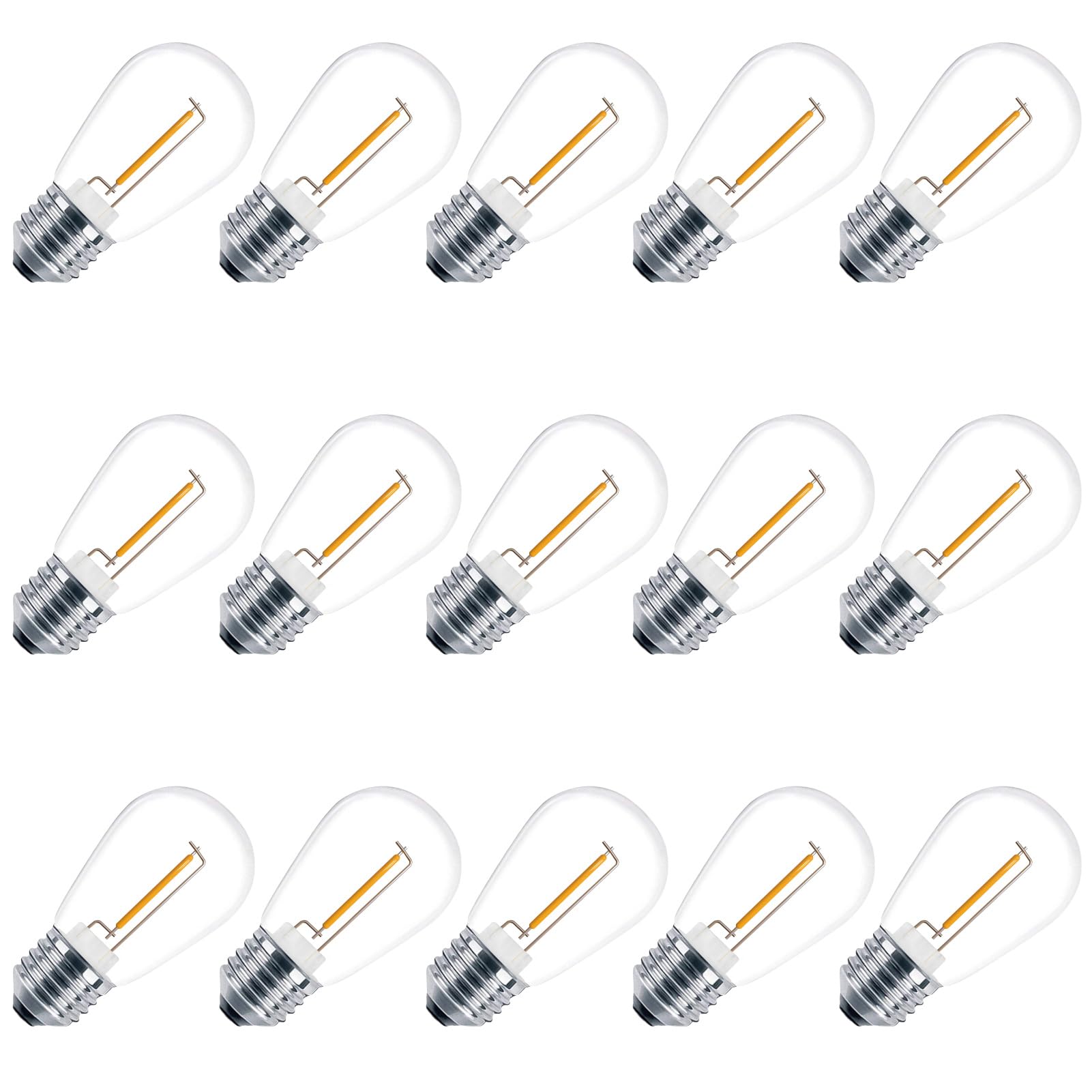 Visterlite S14 Led String Light Bulbs, Shatterproof Outdoor String Replacement Light Bulbs, 1 Watt Led Edison Bulbs Equal To 11W
