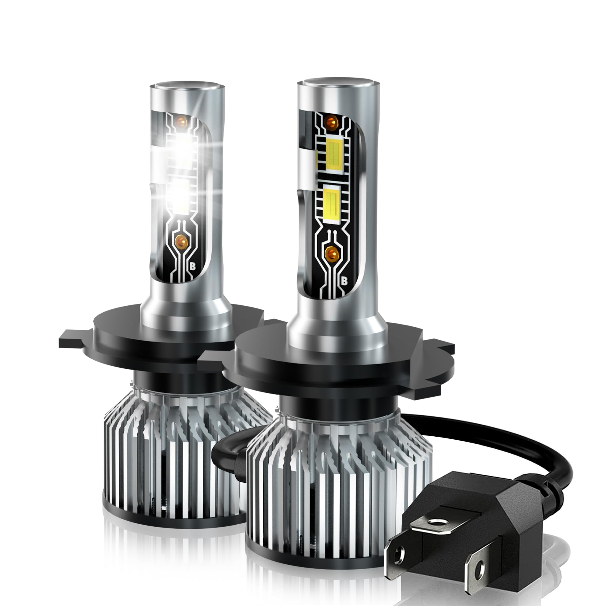 TXBILMOO 9003 High Low Beam Halogen Headlight Bulbs, 24000LM, Aluminum, White, for Honda CR-V 2007-2014, Pack of 