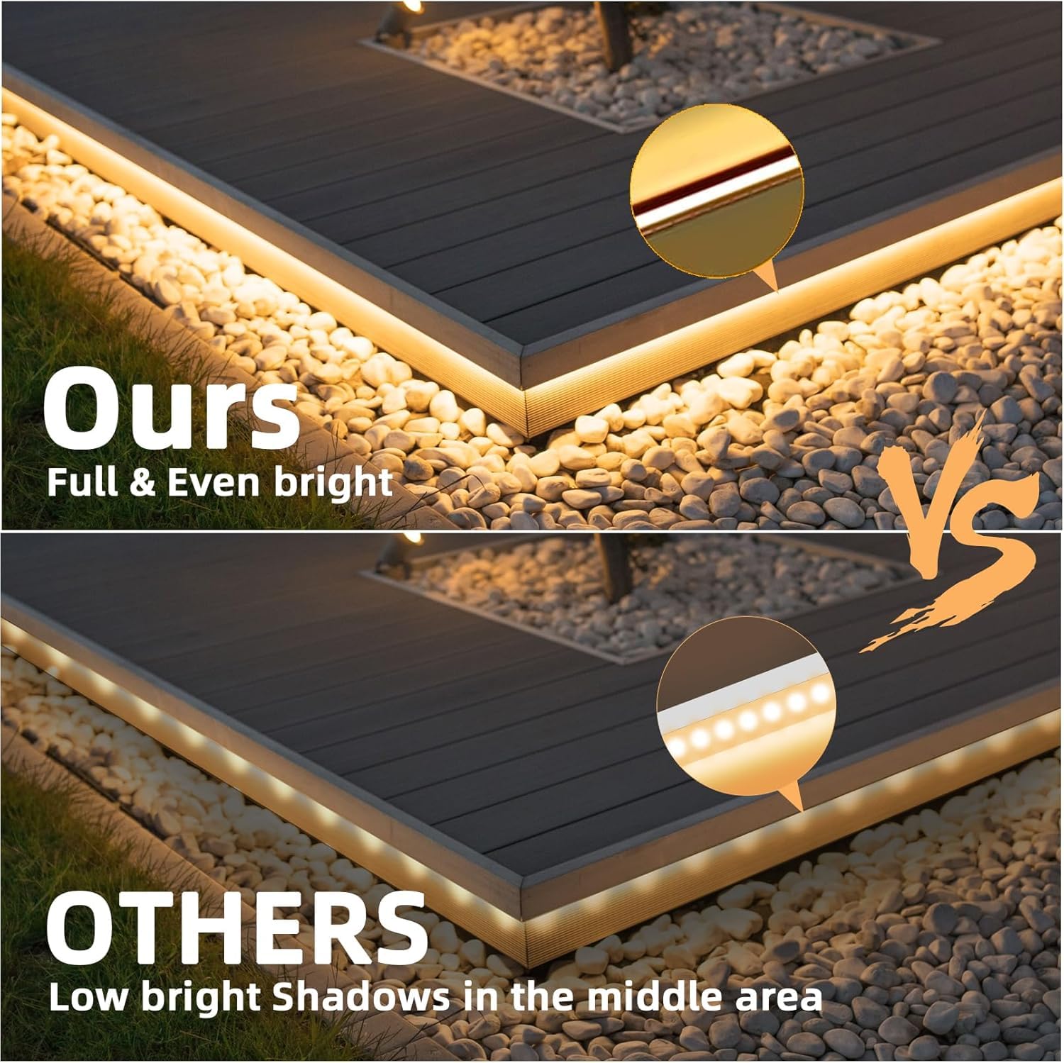 Lamomo Led Rope Lights, 100Ft Warm White Dimmable Led Strip Lights, 24V Waterproof Flexible Led Light Strip, Cuttable Silicone 3