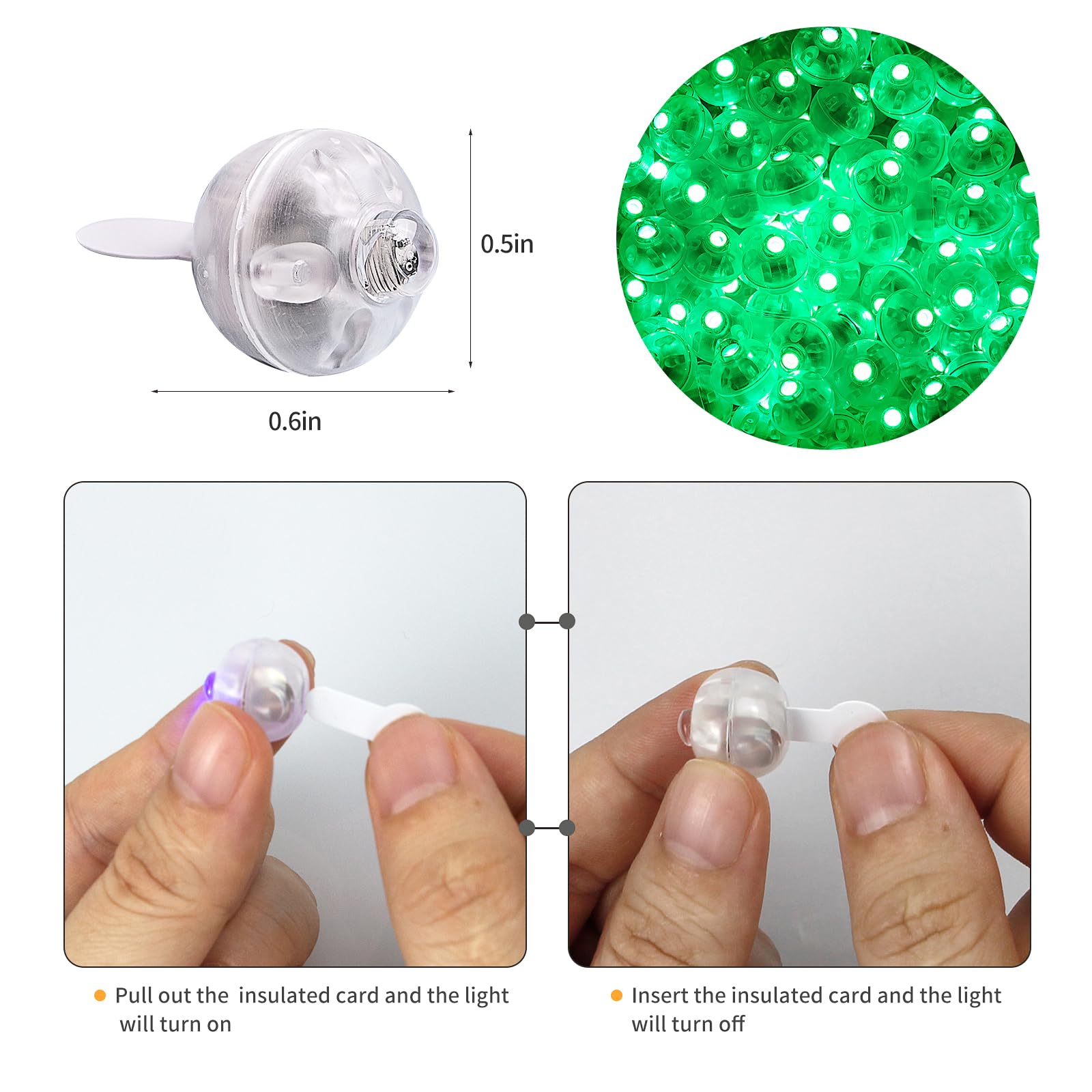 Aogist 100pcs Green Balloon Lights, Waterproof Mini LED Lamps for Parties, Weddings, Birthdays, Festivals, and Christmas Decorations