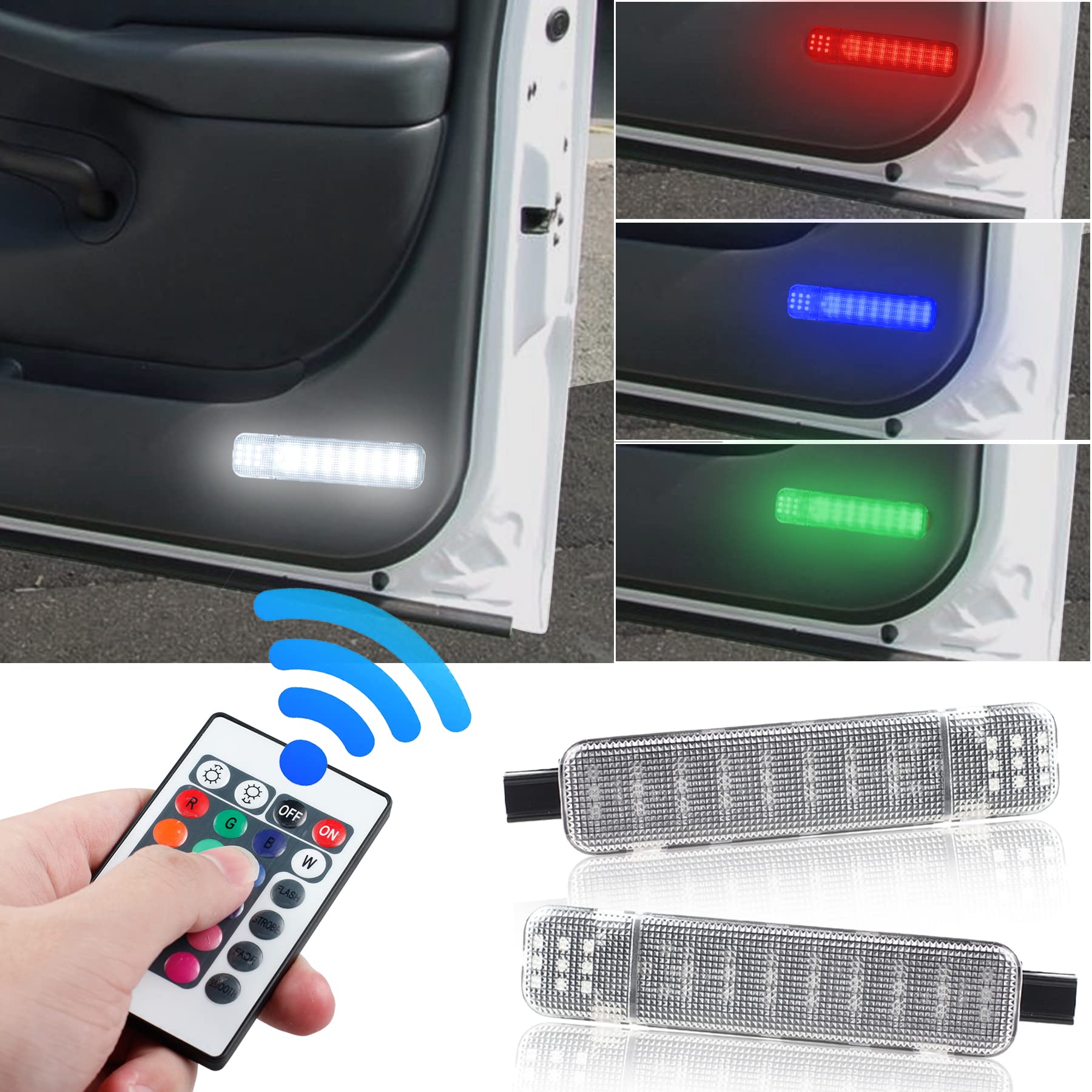 Ndrush Rgb Led Interior Door Panel Courtesy Light Door Light Assembly Compatible With Silverado/Sierra C/K 1500 2500 3500 Pickup