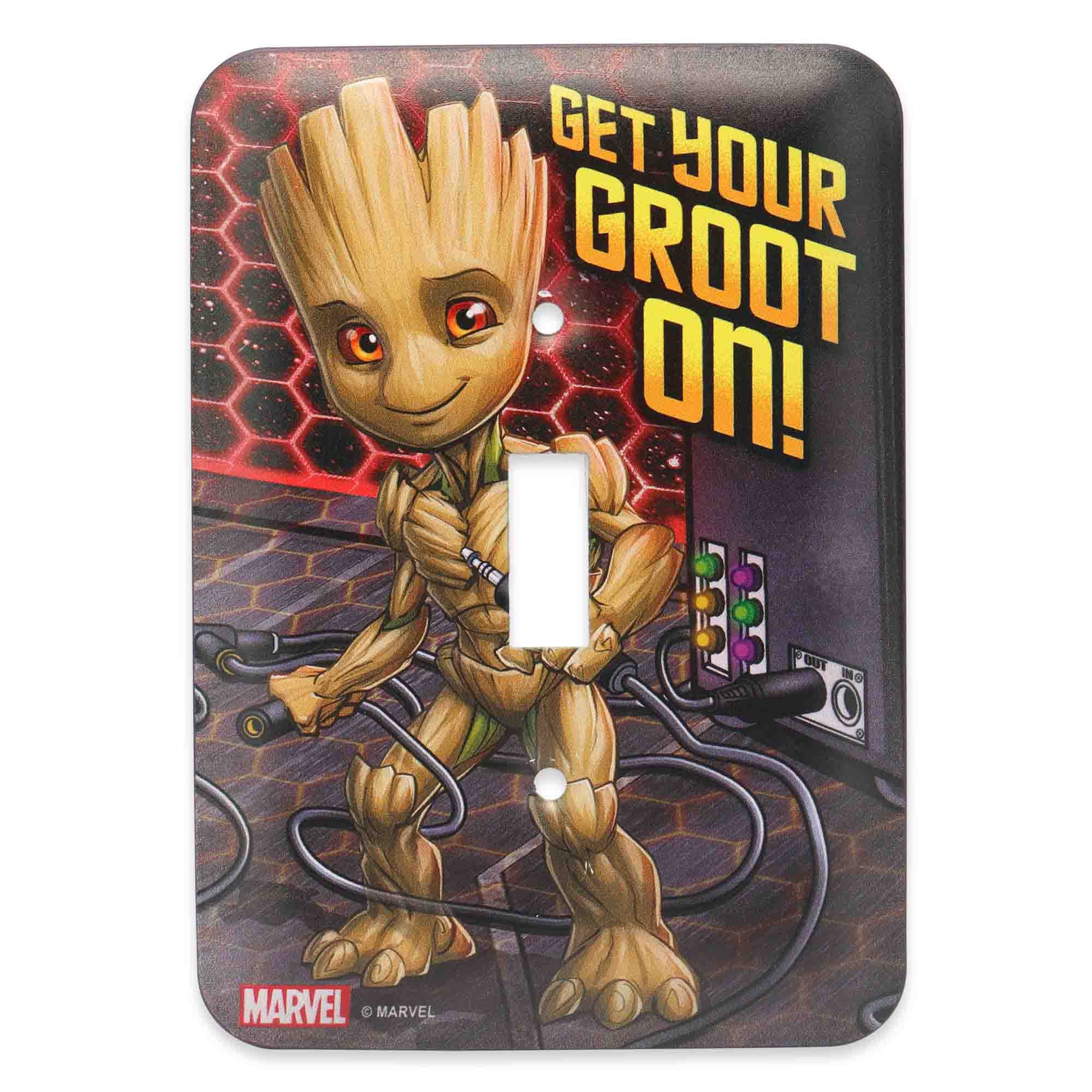 Marvel Groot Metal Light Switch Plate - Groot Switch Plate Decoration For Bedroom Or Man Cave - Get Your Groot On!
