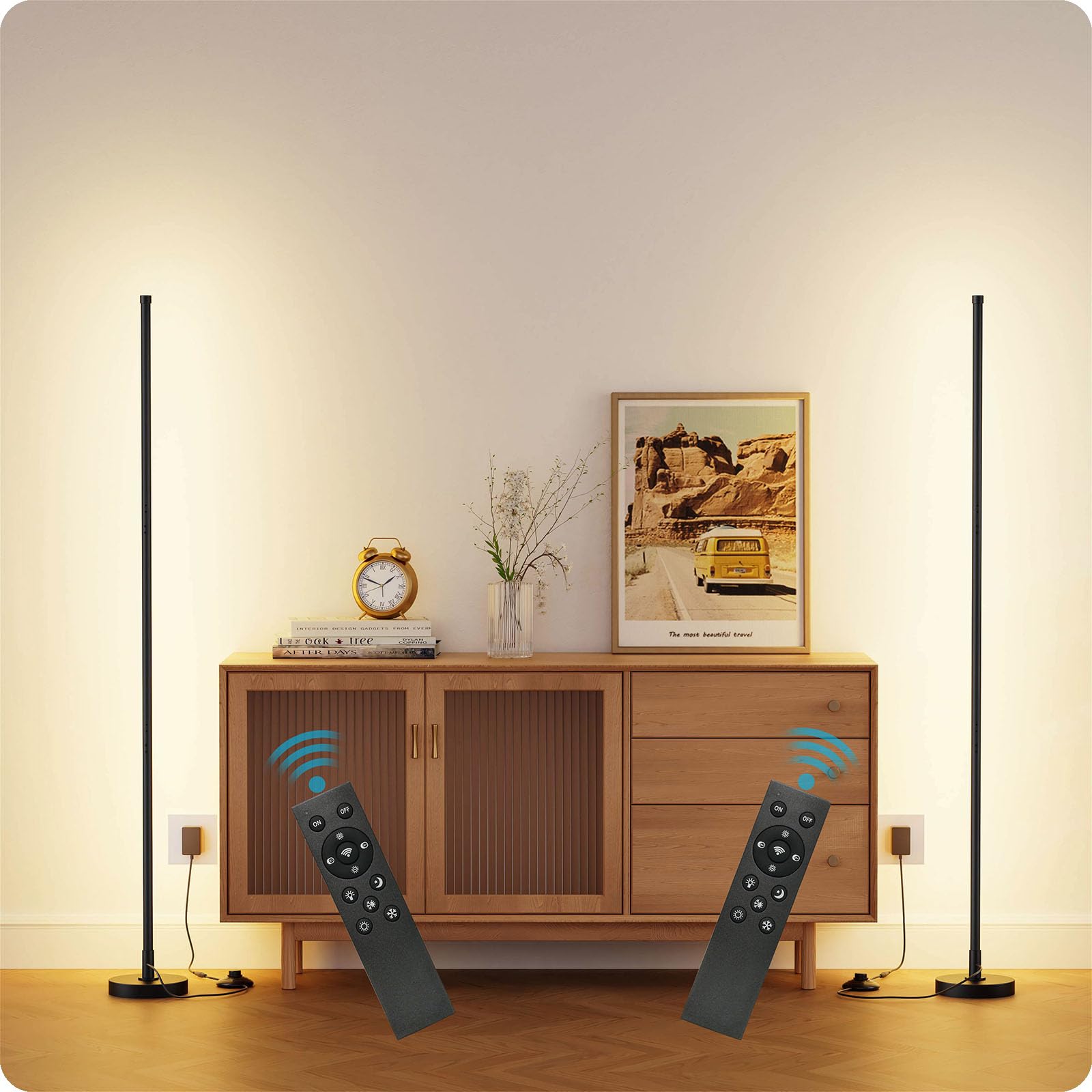 Mudodi Corner Floor Lamp, Minimalist Led Floor Lamp With Remote Control, Dimmable Corner Light,Floor Lamps For Living Room, Bedr