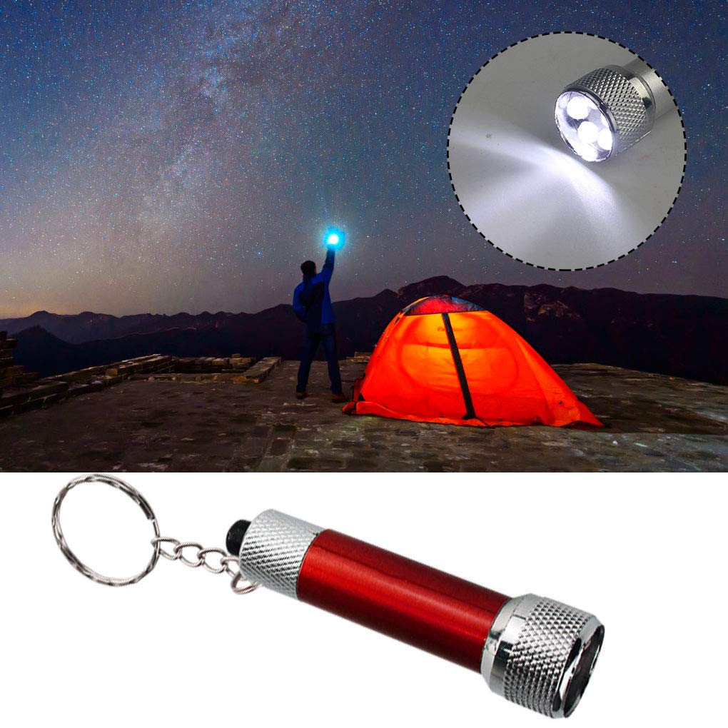 Bantoye Mini LED Flashlights, 20 Packs, 2.7 Inch Keychain, Aluminum, Green, Model CQC001