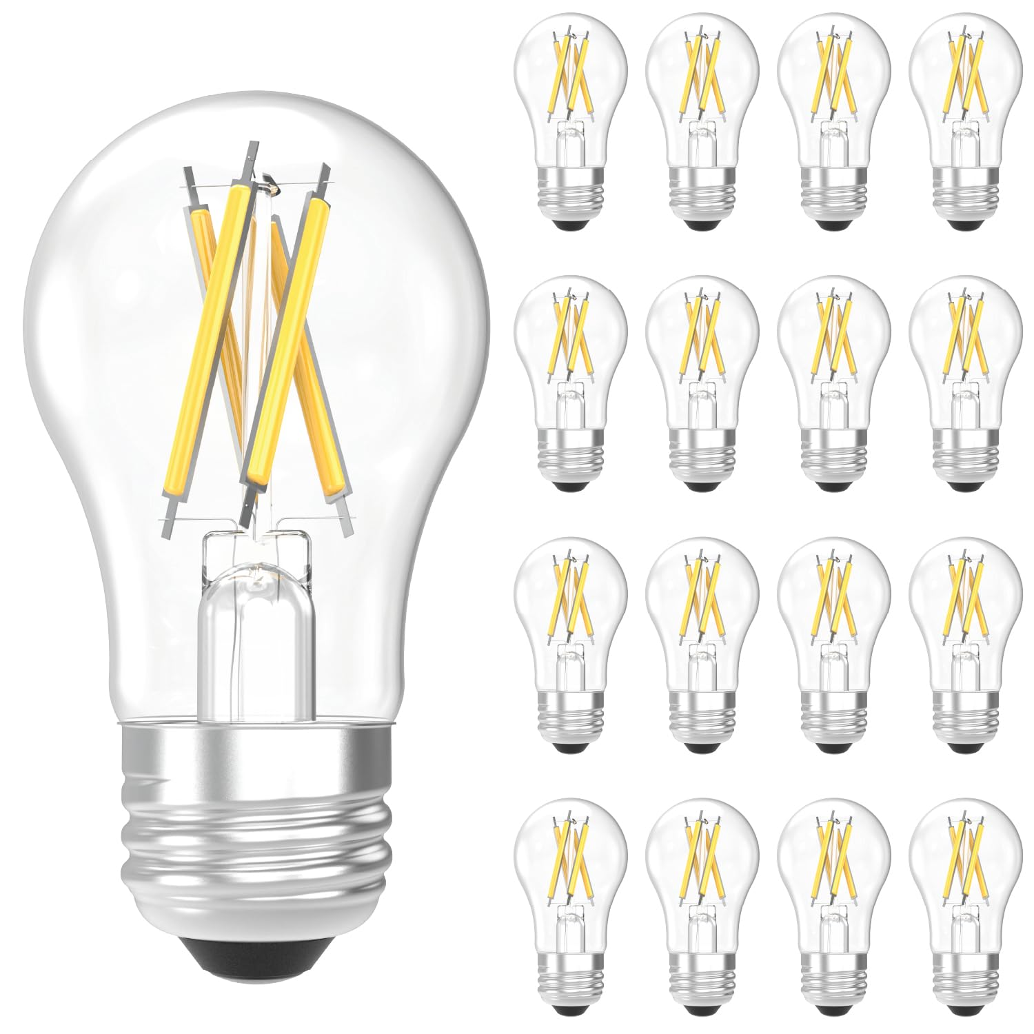 Sunco 16 Pack A15 Light Bulb LED, Edison Style Bulb, Dimmable Vintage Filament Lighting, 800 LM, 7W (60W Equivalent), 5000K Dayl