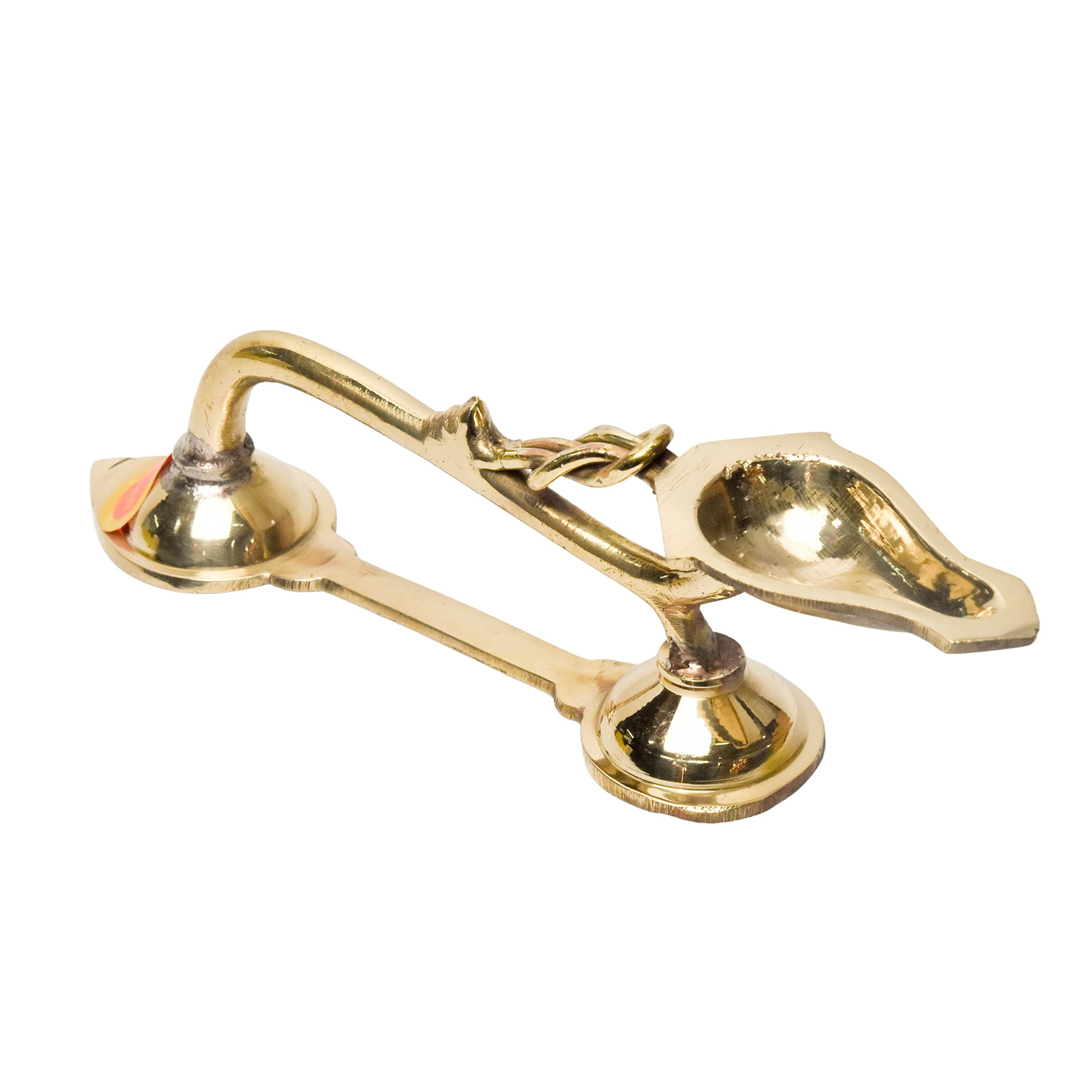 Bhimonee Decor Pure Brass Spoon Aarti, Deep, Deepak, Diya for Pooja Purposes, 2 Inches, 240gm