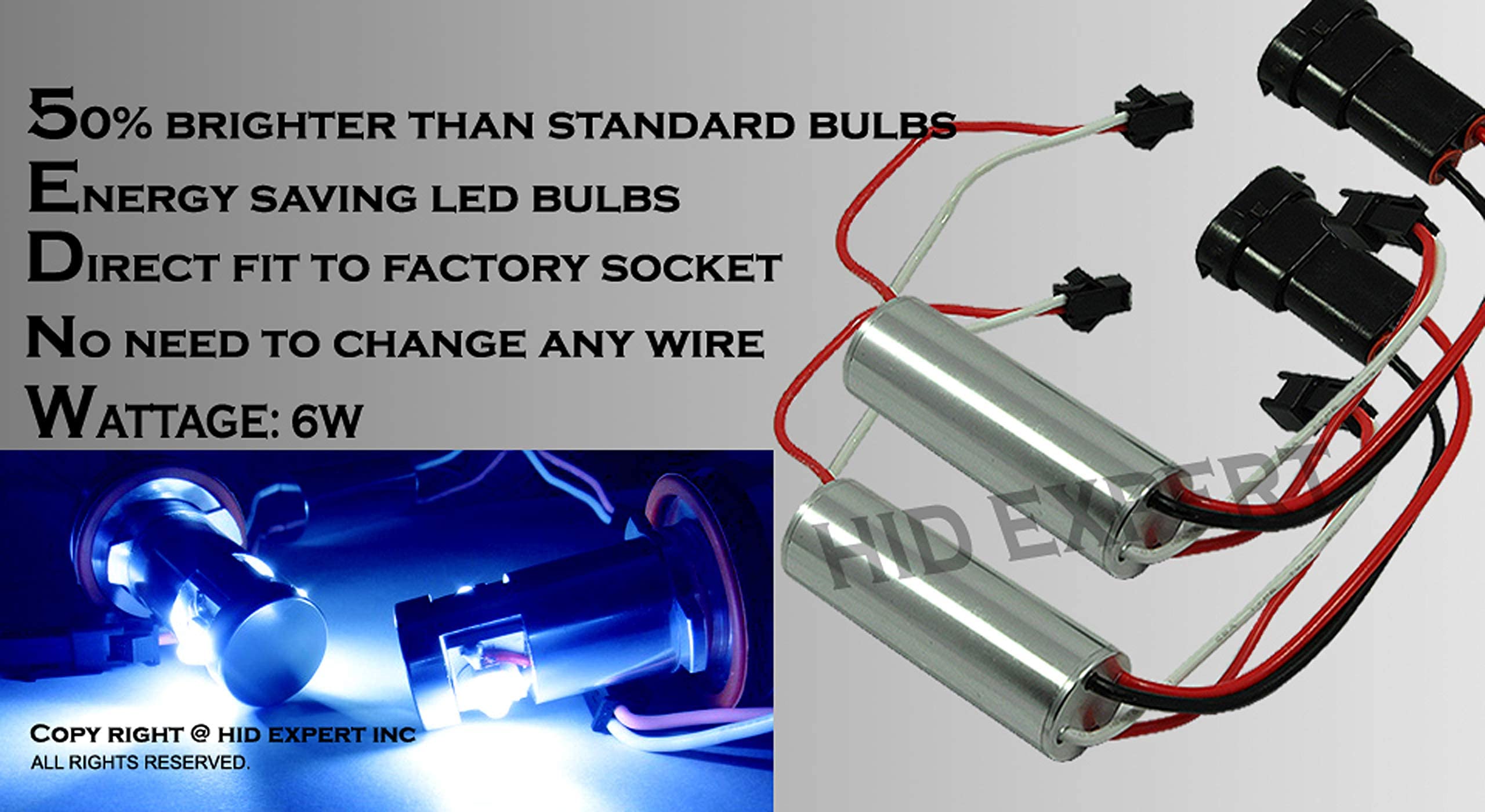 ICBEAMER Fit BMW Angel Eye Halo Ring E92 H8 H11 High Power LED 10000K White Replacement Blue Light Bulbs [Pack of 2 pcs]
