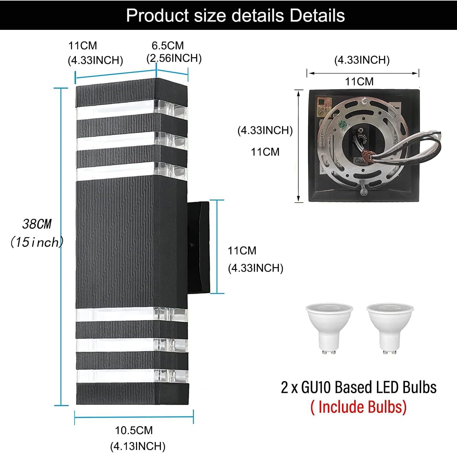 Superyofo Outdoor LED Wall Lights 18W Waterproof IP65 4000K Day White 4 Pack Aluminum Body