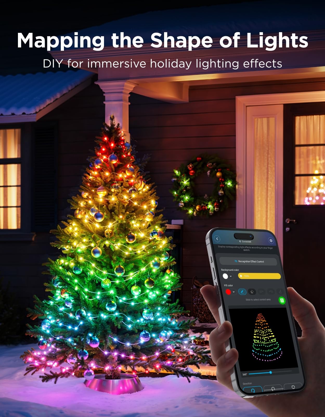 Govee Christmas Lights 328FT RGBWIC 1000LED Indoor Outdoor Smart LED Decor Clear Wire H70C9