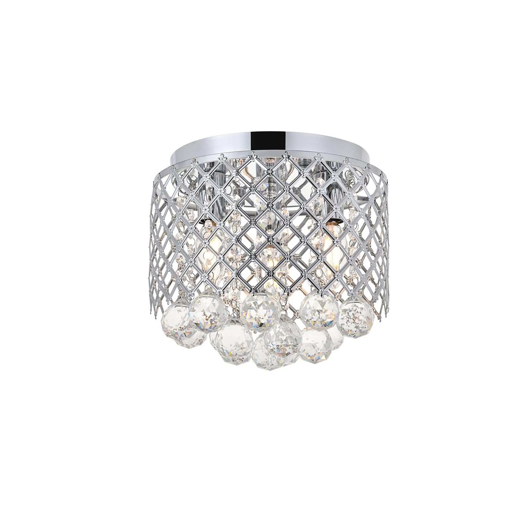 Living District Indoor Modern Home Decor Bright Tully 3 Light Chrome Flush Mount