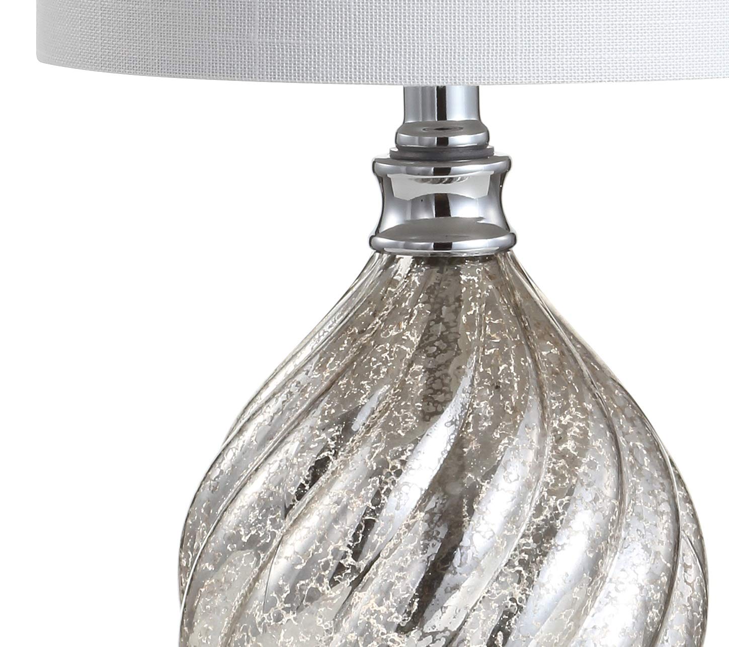 JONATHAN Y JYL1034A Glass/Metal LED Table Lamp 20.5in Mercury Silver for Bedroom Living Room Office