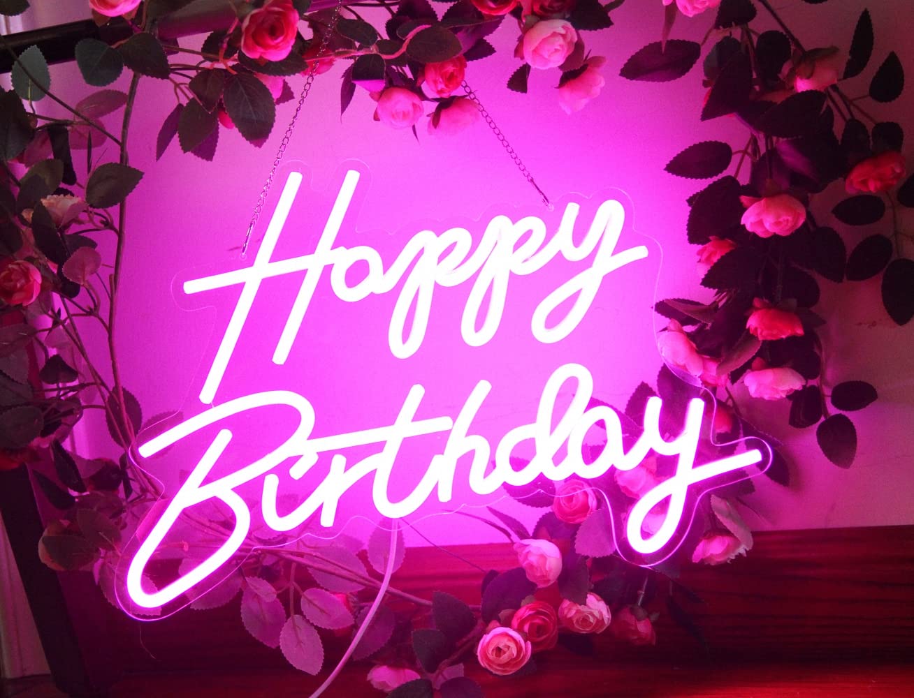 DAKABUKA LED Neon Sign Birthday Party Decorations USB Operated Acrylic Pink Model NL004-pink