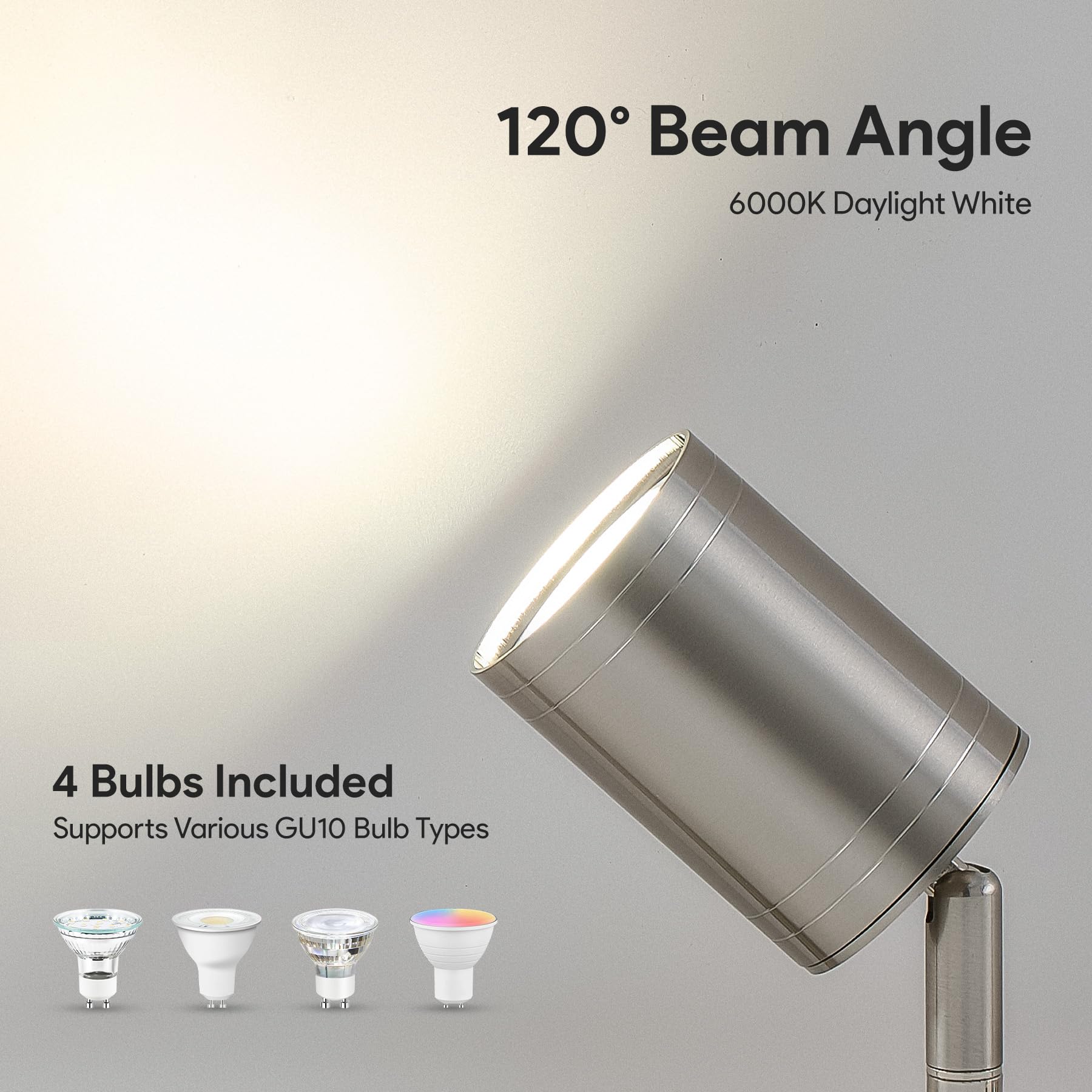 Vonluce 4 Light Track Light Fixture  Led Track Lighting Kit With Rotatable Track Heads  3-Color Gu10 Bulbs Included  Modern Ceiling Spotlight For Kitchen Office Closet Studio Bedroom  Nickel