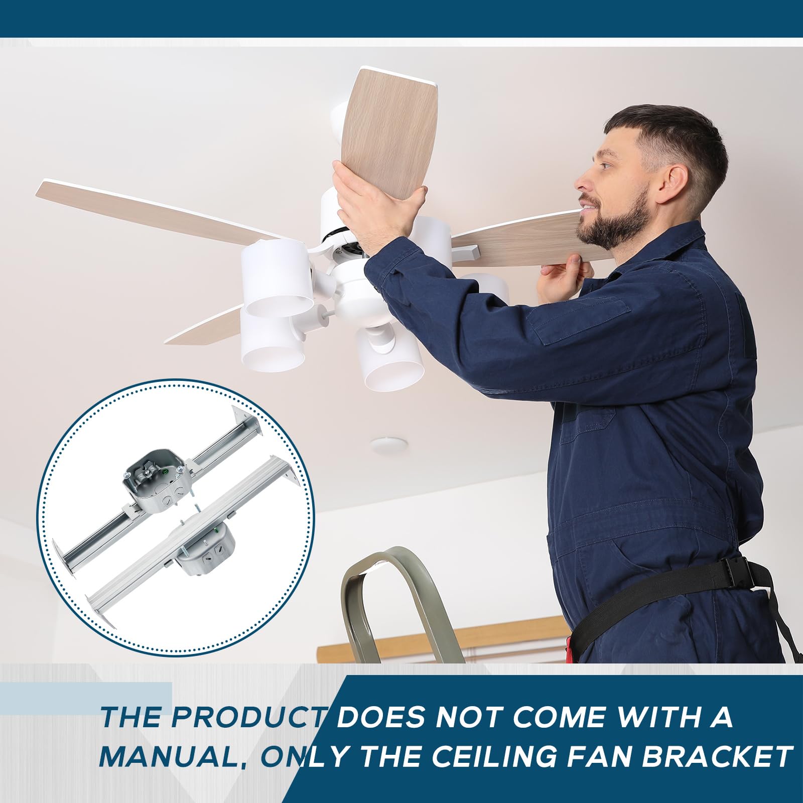 Therwen Adjustable Ceiling Fan Electrical Box Brace, 14.2" Length, for Fans & Light Fixtures, Model GFA-Therwen-2308