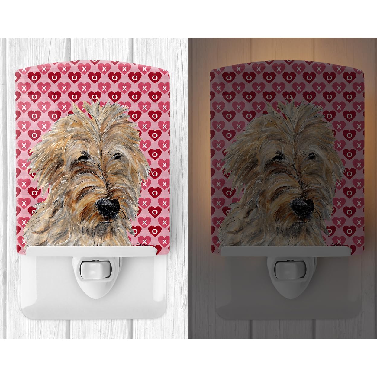Carolines Treasures Ceramic Night Light, Golden Doodle Design, UL-Certified, 6x4x3in, Multicolor, Model SC9715CNL