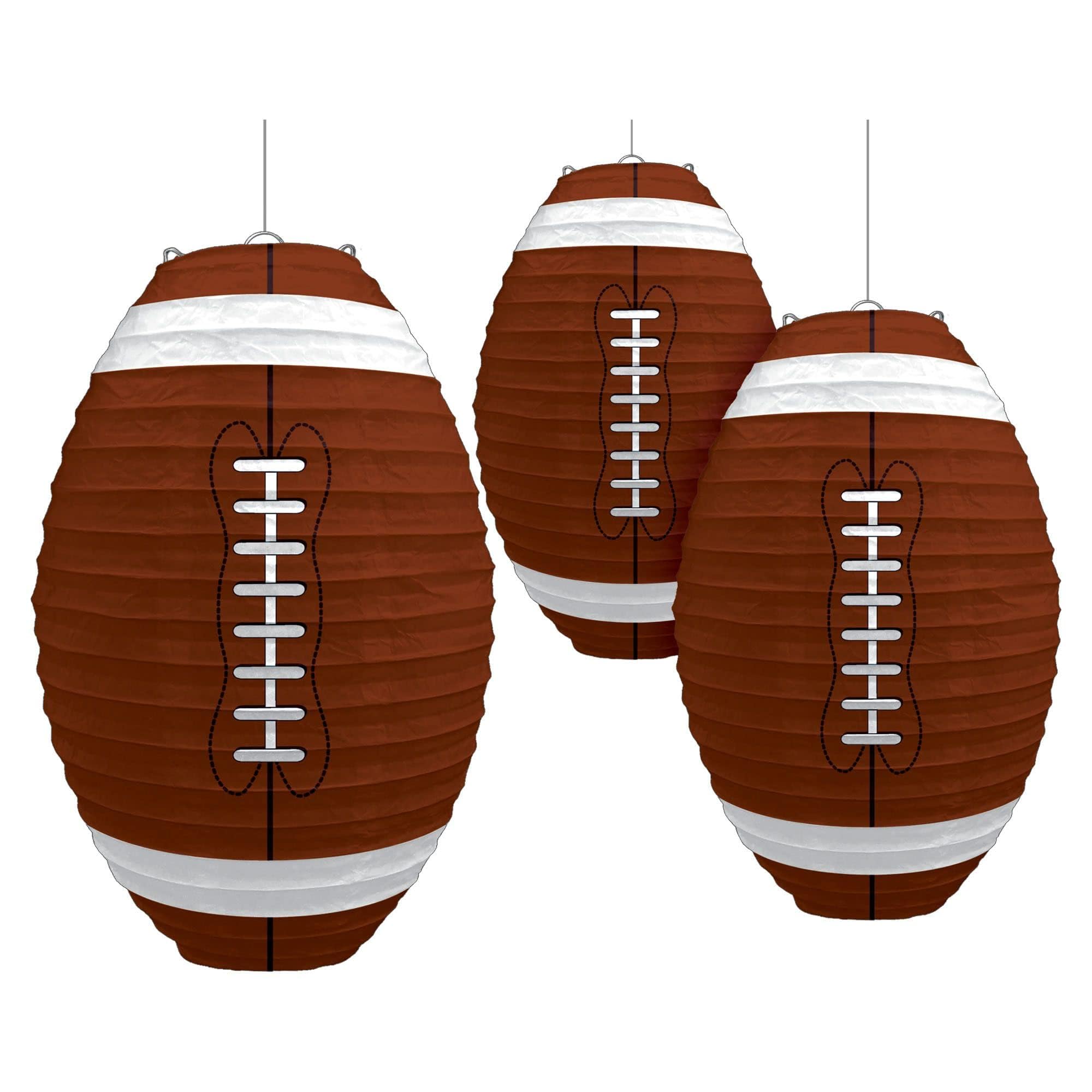 Amscan Football Frenzy Birthday Party Hanging Lanterns Decoration (3 Piece), Multi Color, 12 x 11