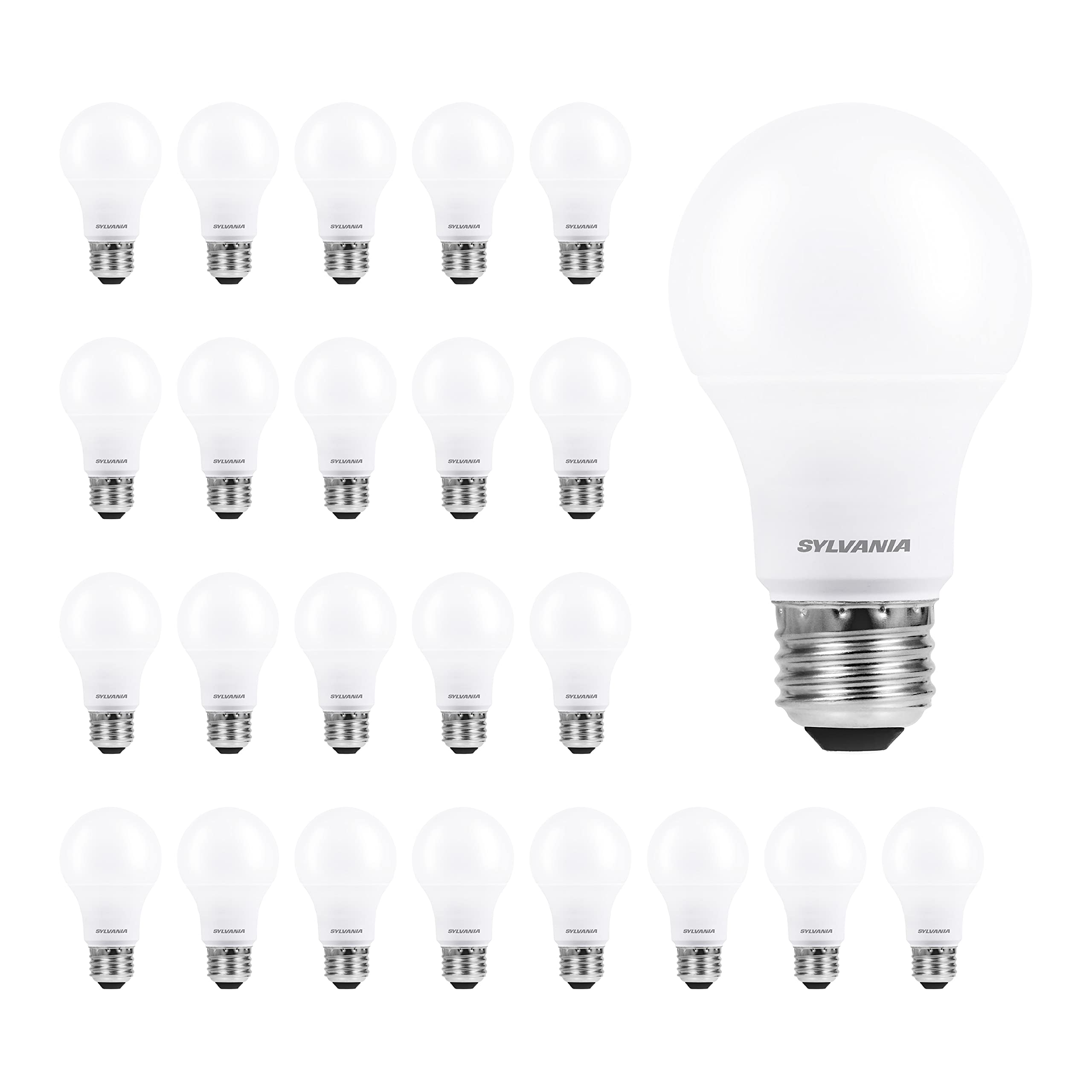 Sylvania Eco Led A19 Light Bulb, 60W Equivalent Efficient 9W, 7 Year, 750 Lumens, Medium Base, Frosted, 2700K, Soft White - 24 C