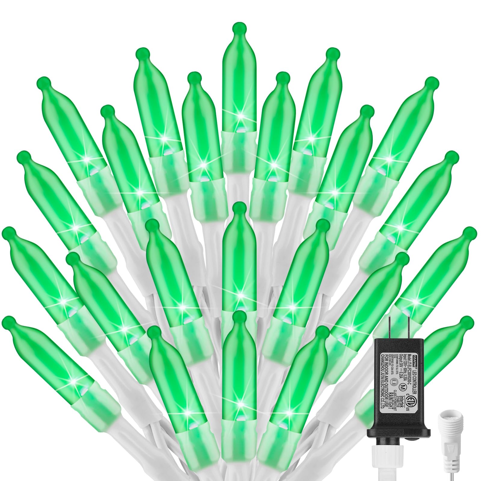 St. Patrick Mini Christmas Lights, 39 Feet 100 LED Fairy String Lights with 8 Lighting Modes, Waterproof Connectable for Indoor Outdoor Xmas Tree Garland Wreath Holiday Decoration, Green