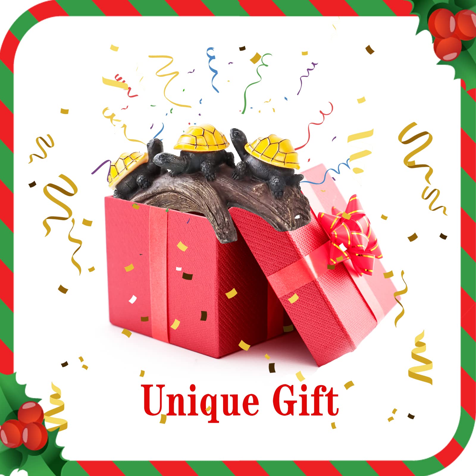 Pearlstar Solar Outdoor Statues Turtle On Log Yard Decor Waterproof Figurine Light Garden Decorations Lawn Ornaments For Patio Backyard Gift For Mom Woman Grandma Lovers