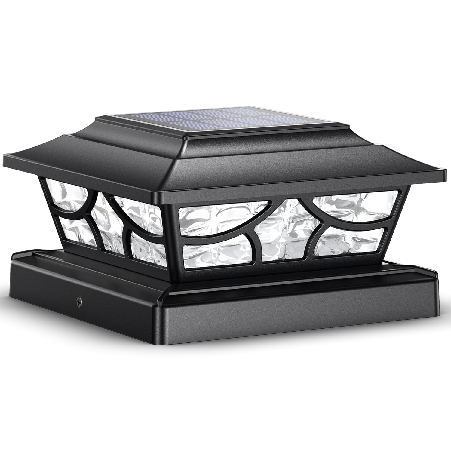 SIEDiNLAR Solar Post Lights Outdoor 4 Modes Deck Fence Post Cap Light for 4x4 5x5 6x6 Vinyl Wooden Posts Patio Garden Decor, War