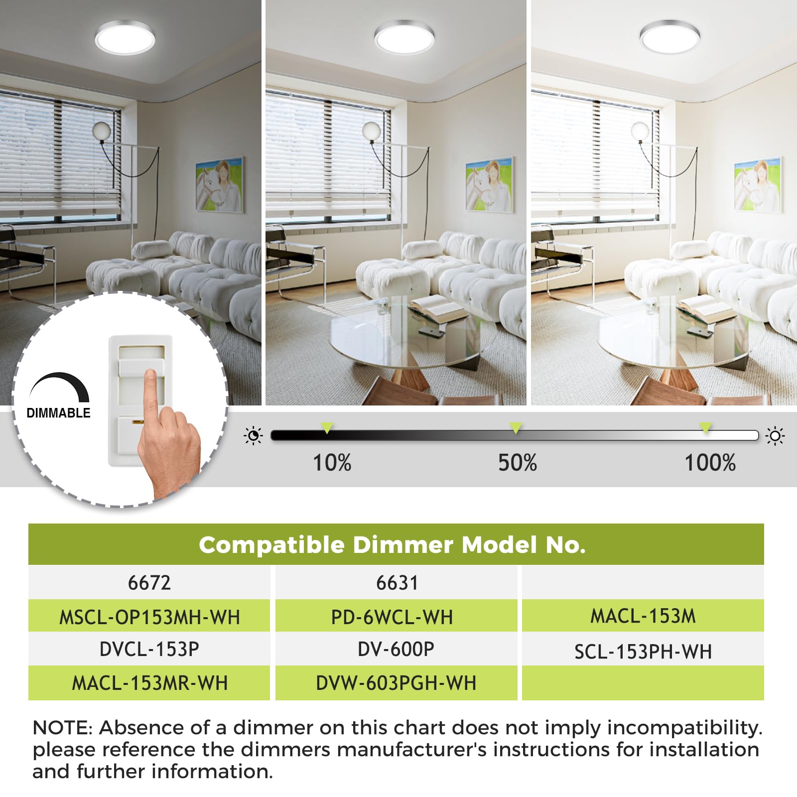 hepside LED Flush Mount Ceiling Light 15W Dimmable 3000K-6500K 7Inch Brushed Nickel for Bathroom Bedroom Kitchen