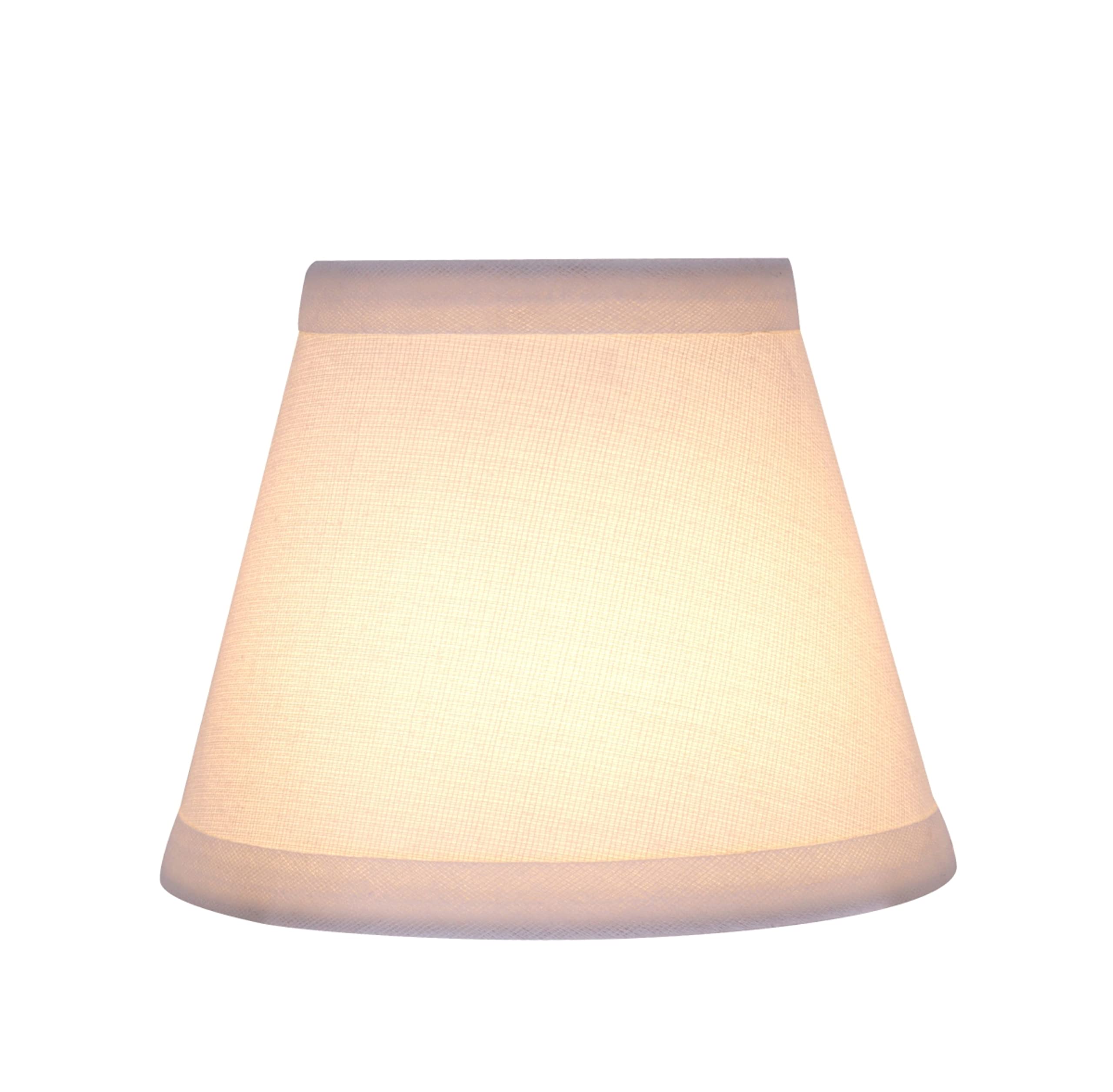 Aspen Creative 32059-2A Small Hardback Empire Shape Chandelier Clip-On Lamp Shade Set (2 Pack), Transitional Design In Off White, 5&quot; Bottom Width (3&quot; X 5&quot; X 4&quot;)